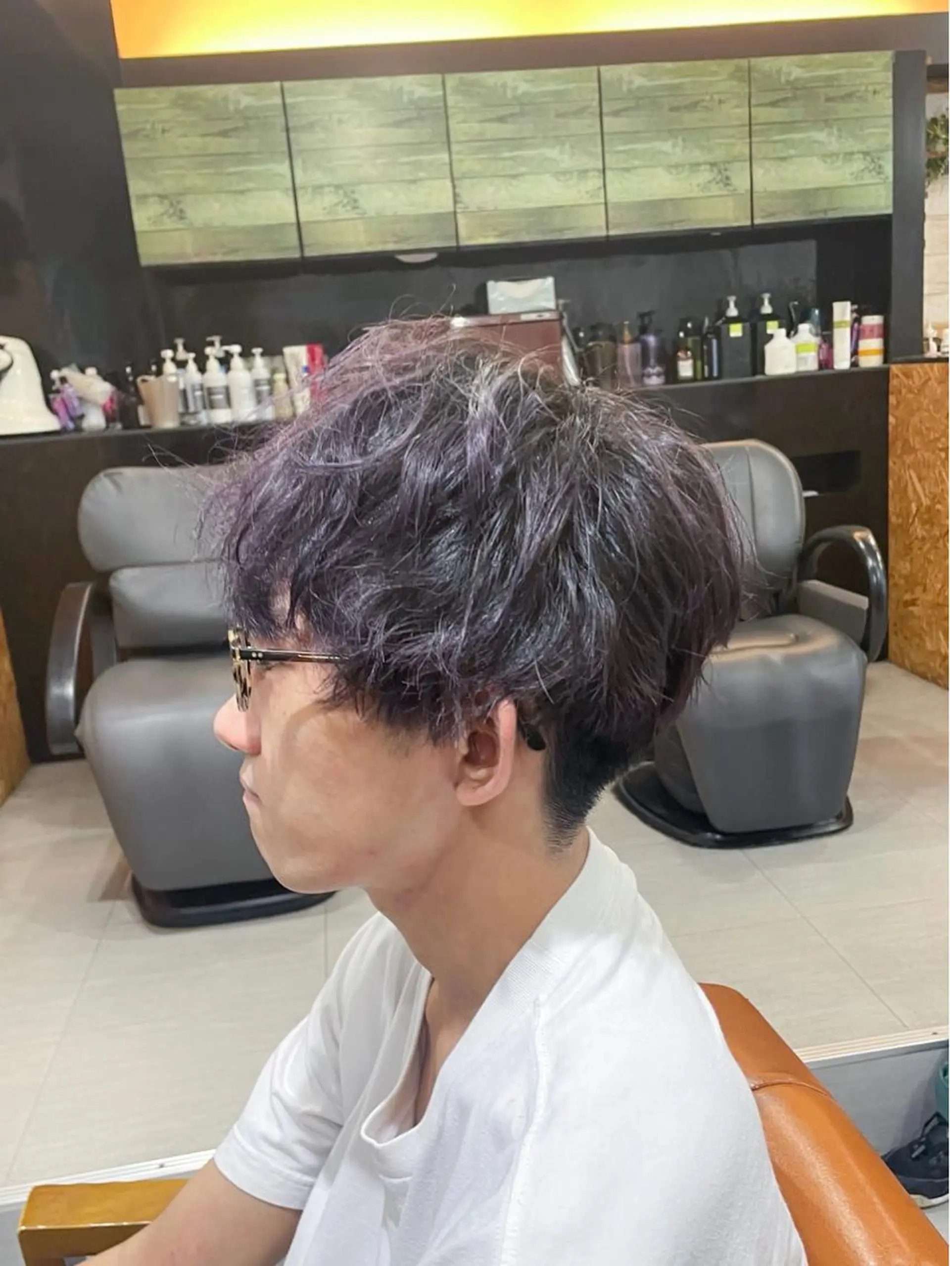 ショート カラー メンズ マッシュ 刈り上げ かんばら りょーいのヘアスタイル