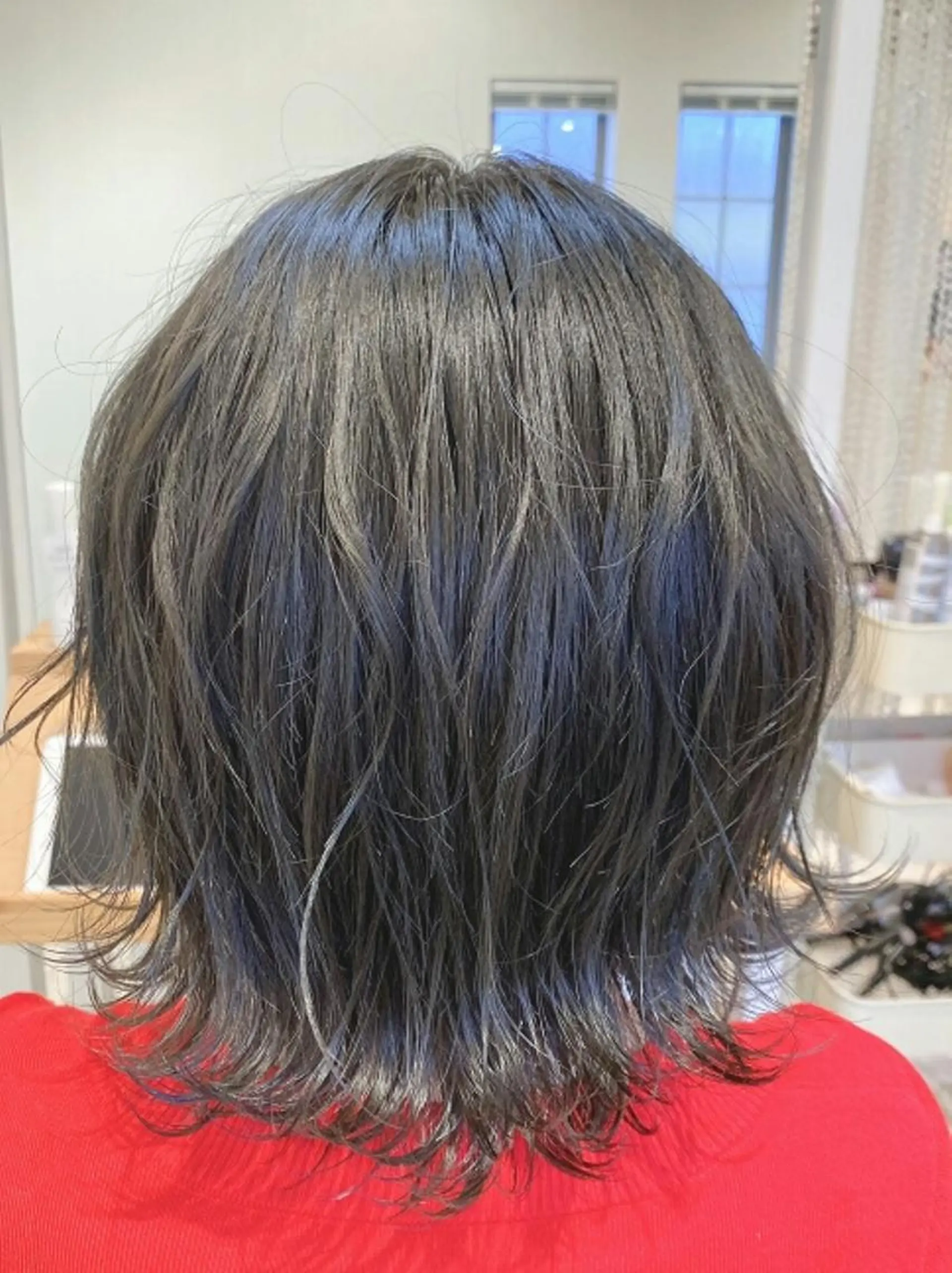 ミディアム カラー ブリーチなしWカラー /酸性ストレート河本のヘアスタイル