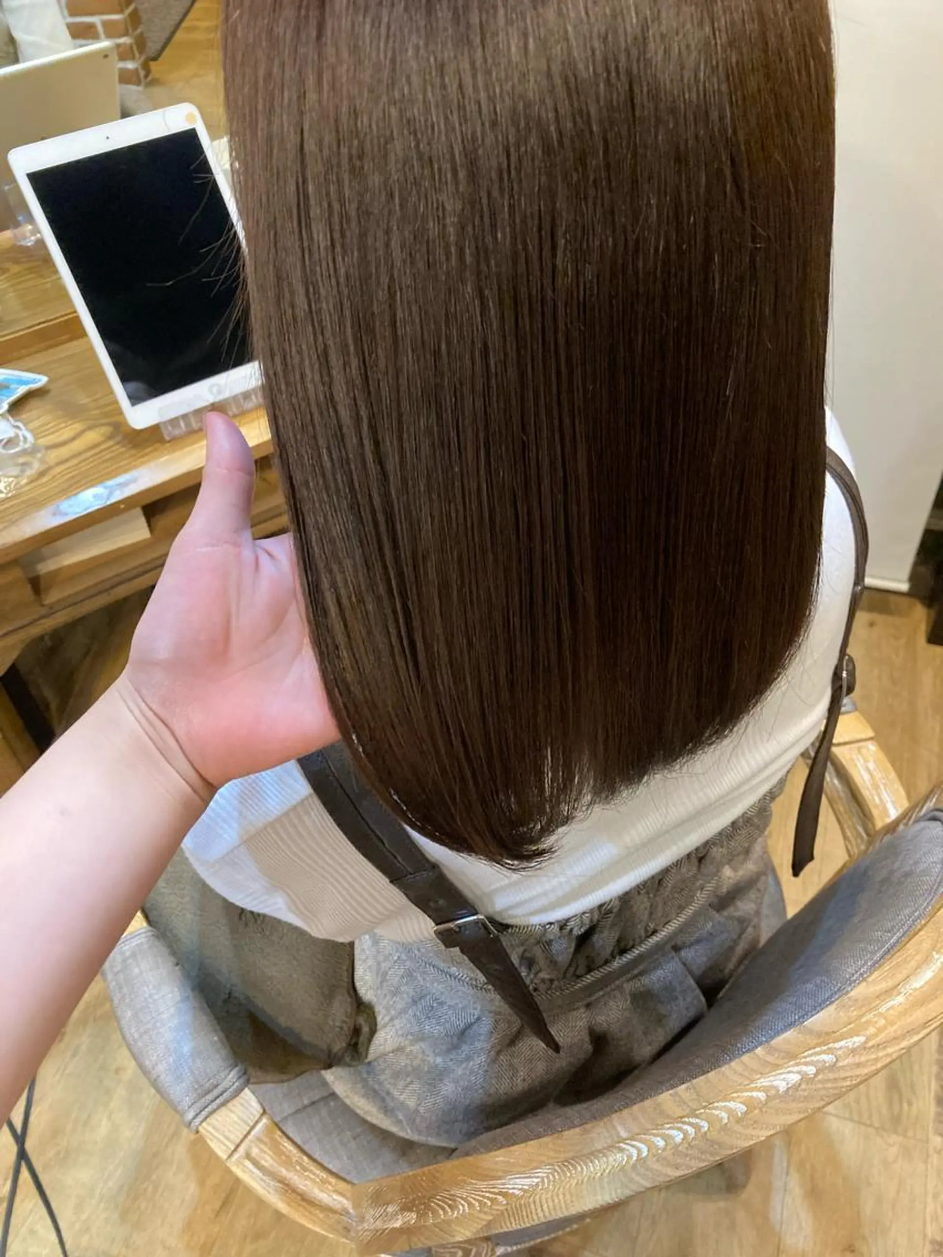 ミディアム カット ヘアカラー トリートメント ✨色持ちの良い艶 カラー✨蟹江真世のヘアスタイル