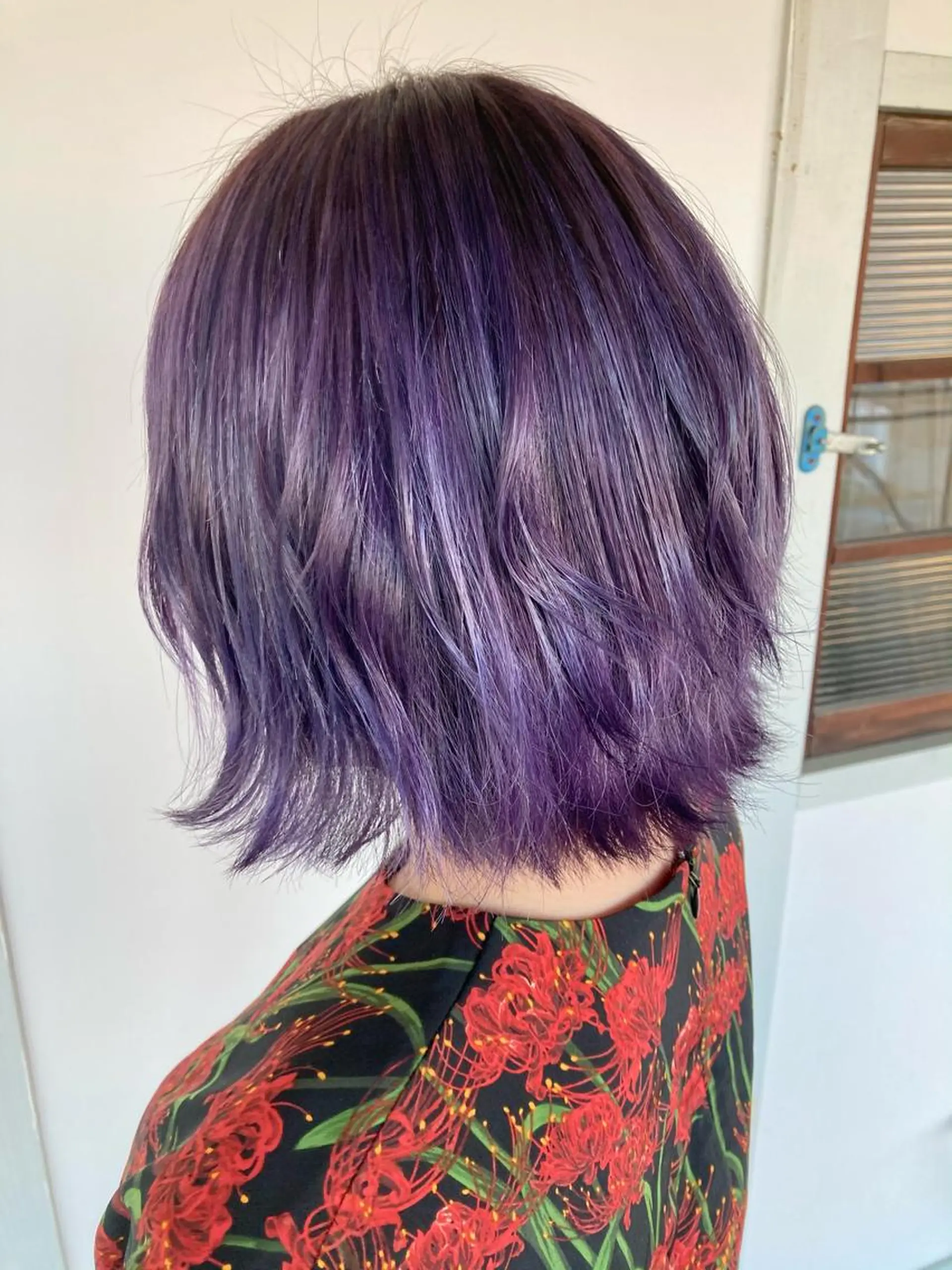 ミディアム パープルカラー タカツド ユウキのヘアスタイル