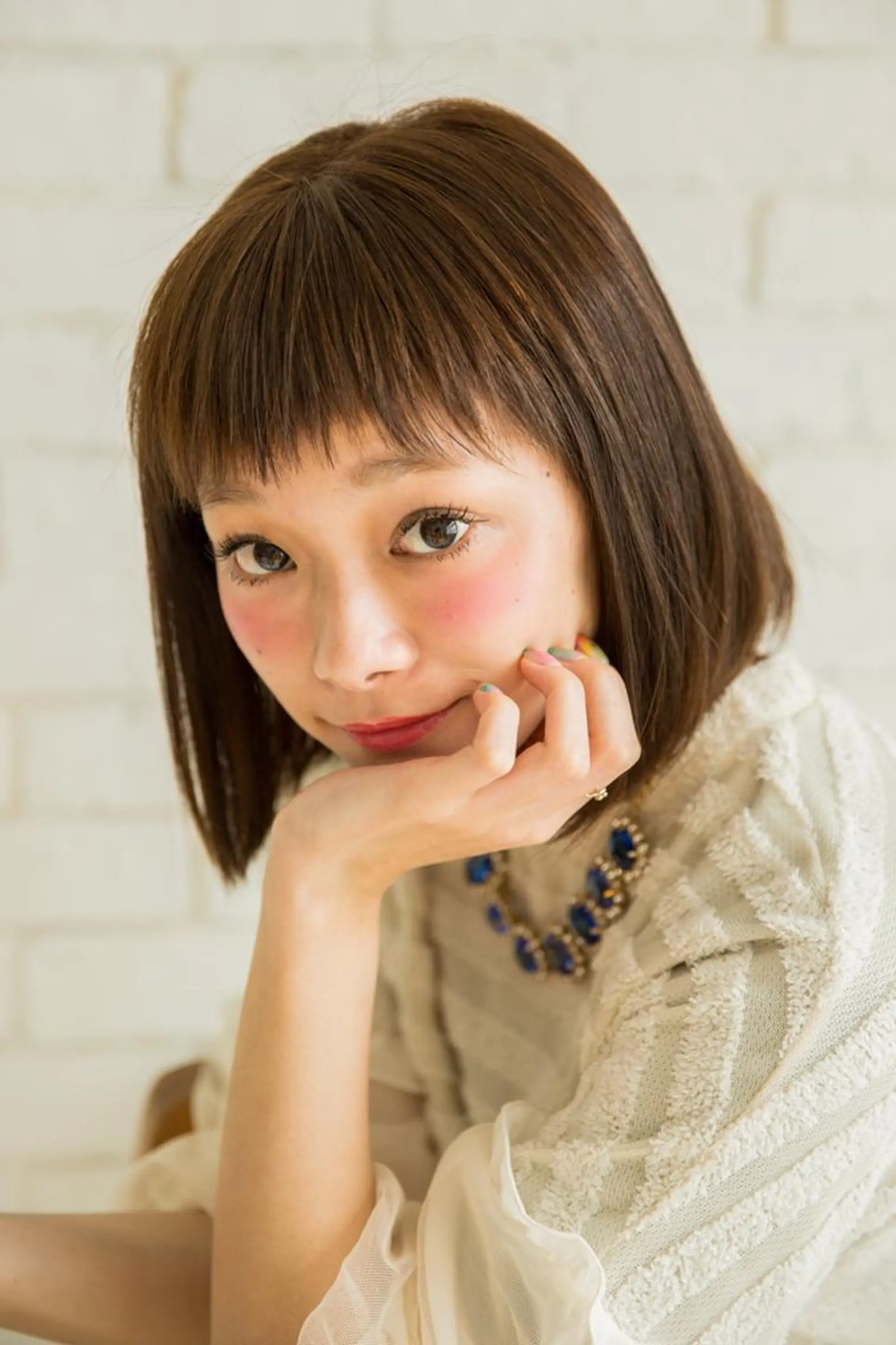 ミディアム カラー パーマ 透明感カラー 小顔カット ✨hair make flencia✂️✨のヘアスタイル