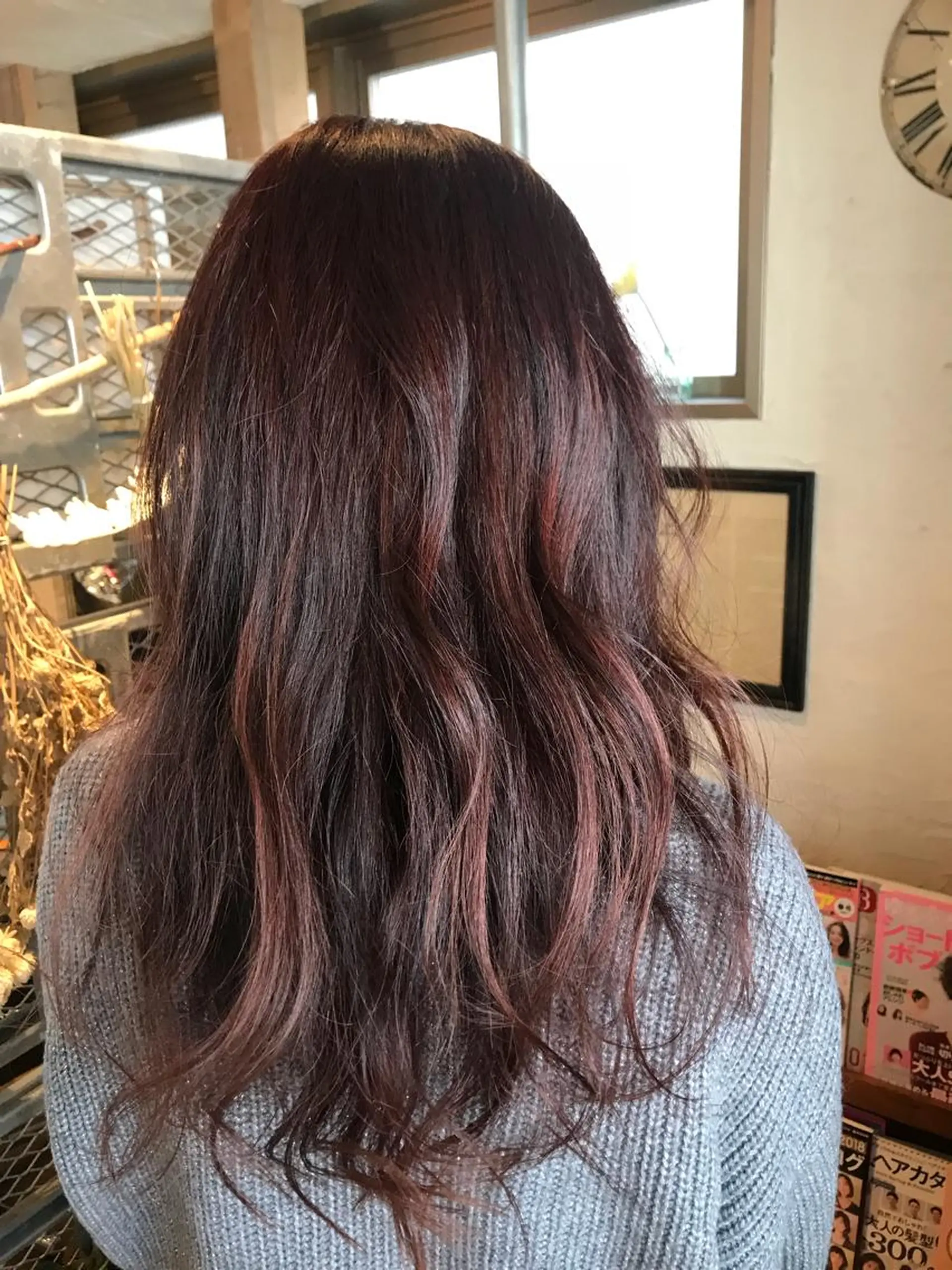 ロング カラー オーガニックカラー レッドカラー ヘアカラー トリートメント youres hair神楽坂店所属・青木 啓輔のヘアスタイル