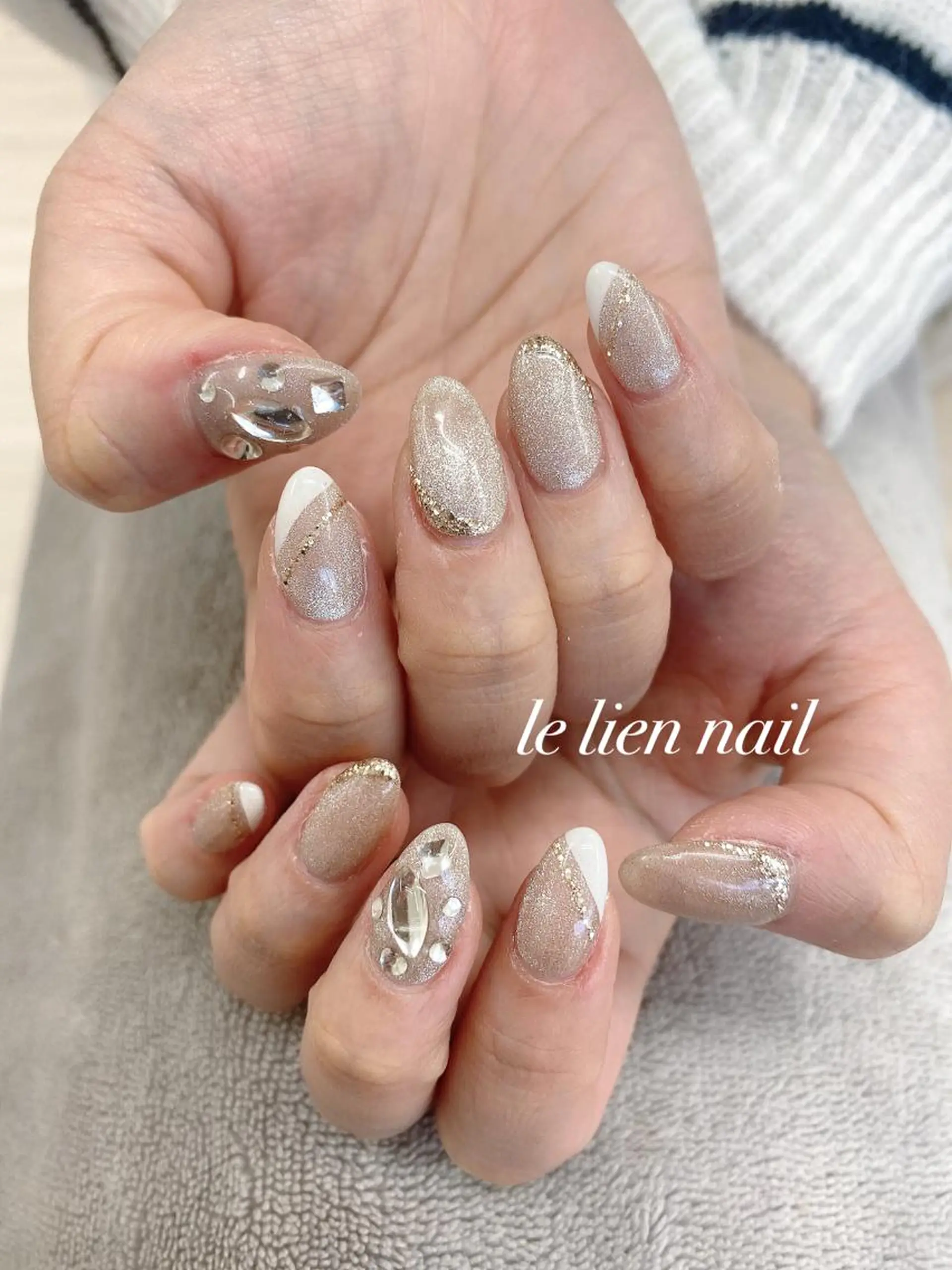ネイル フレンチネイル マグネットネイル ハンドネイル le lien nailのネイルデザイン