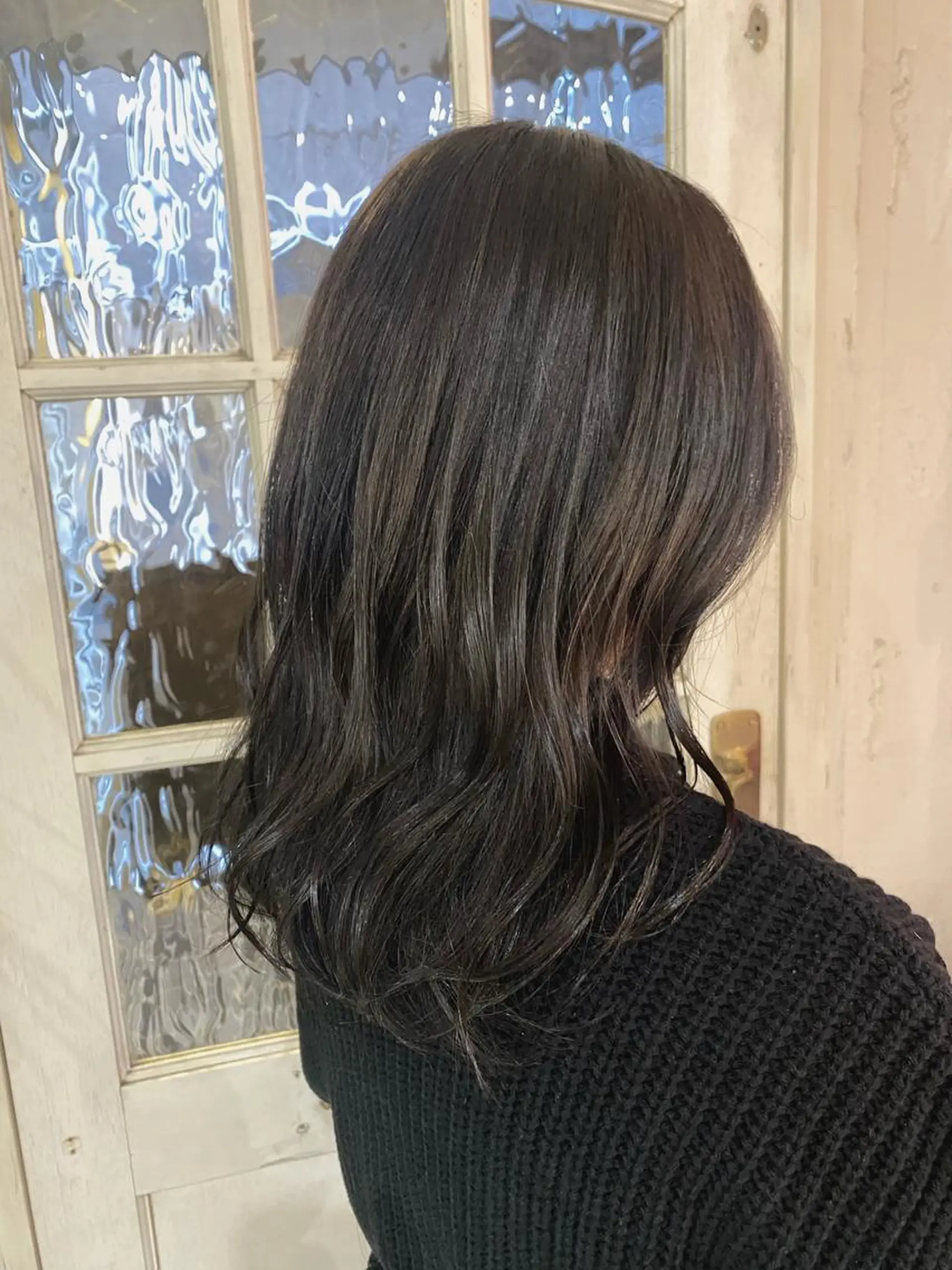 セミロング カラー ダークグレー ダークグレージュ グレージュ イルミナカラー stylist🎨 aye牧野莉香のヘアスタイル