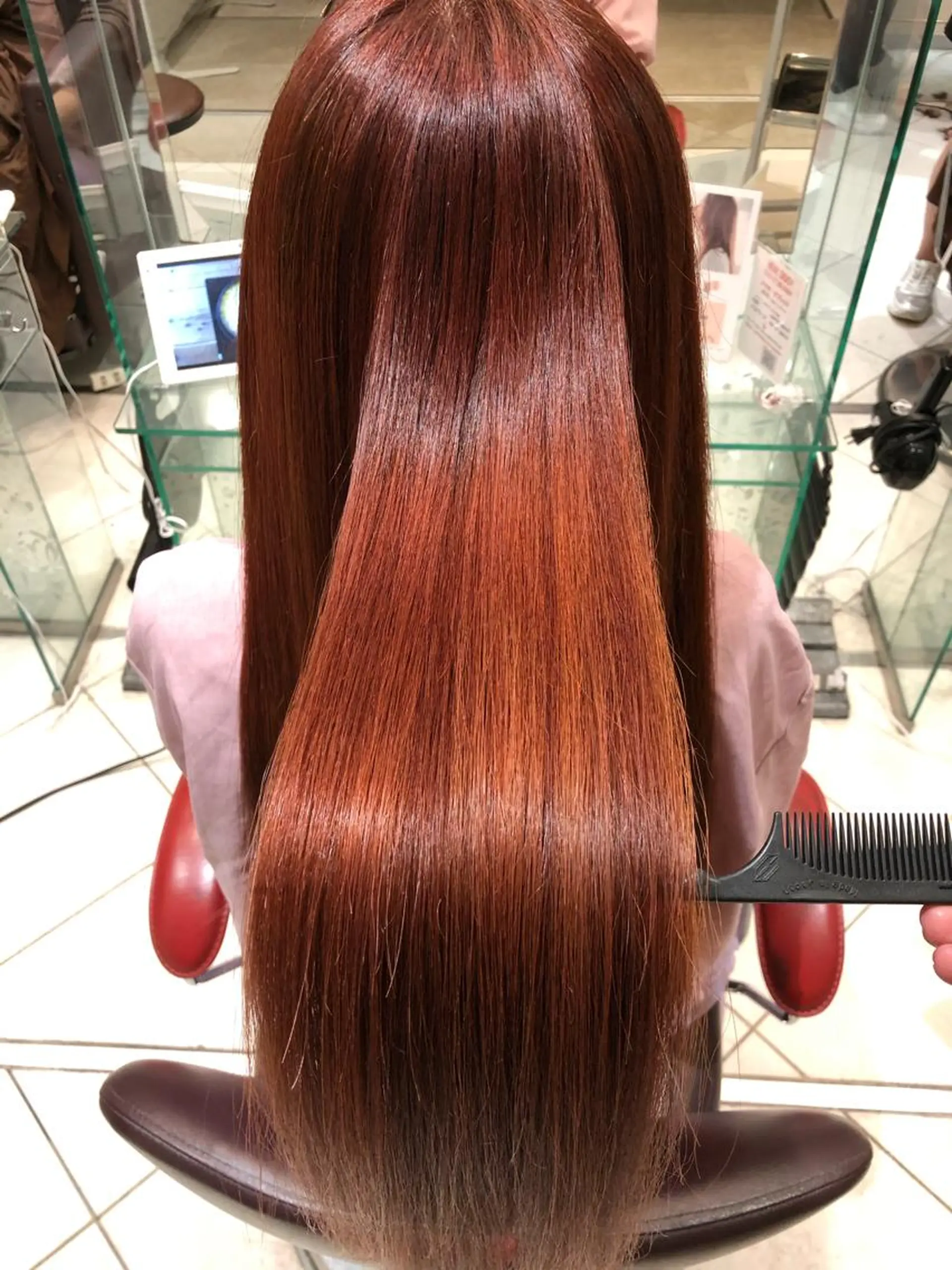 ロング カット ヘアカラー 縮毛矯正 トリートメント 國分 利成のヘアスタイル