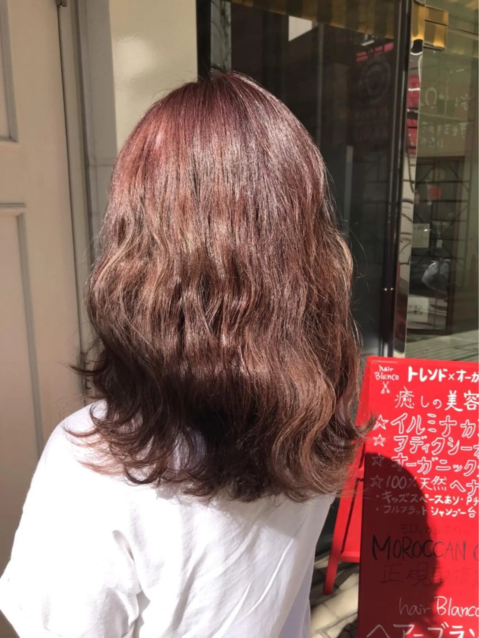 ミディアム カラー ピンクカラー 💈Blanco💈 カラー&ケア🌈のヘアスタイル
