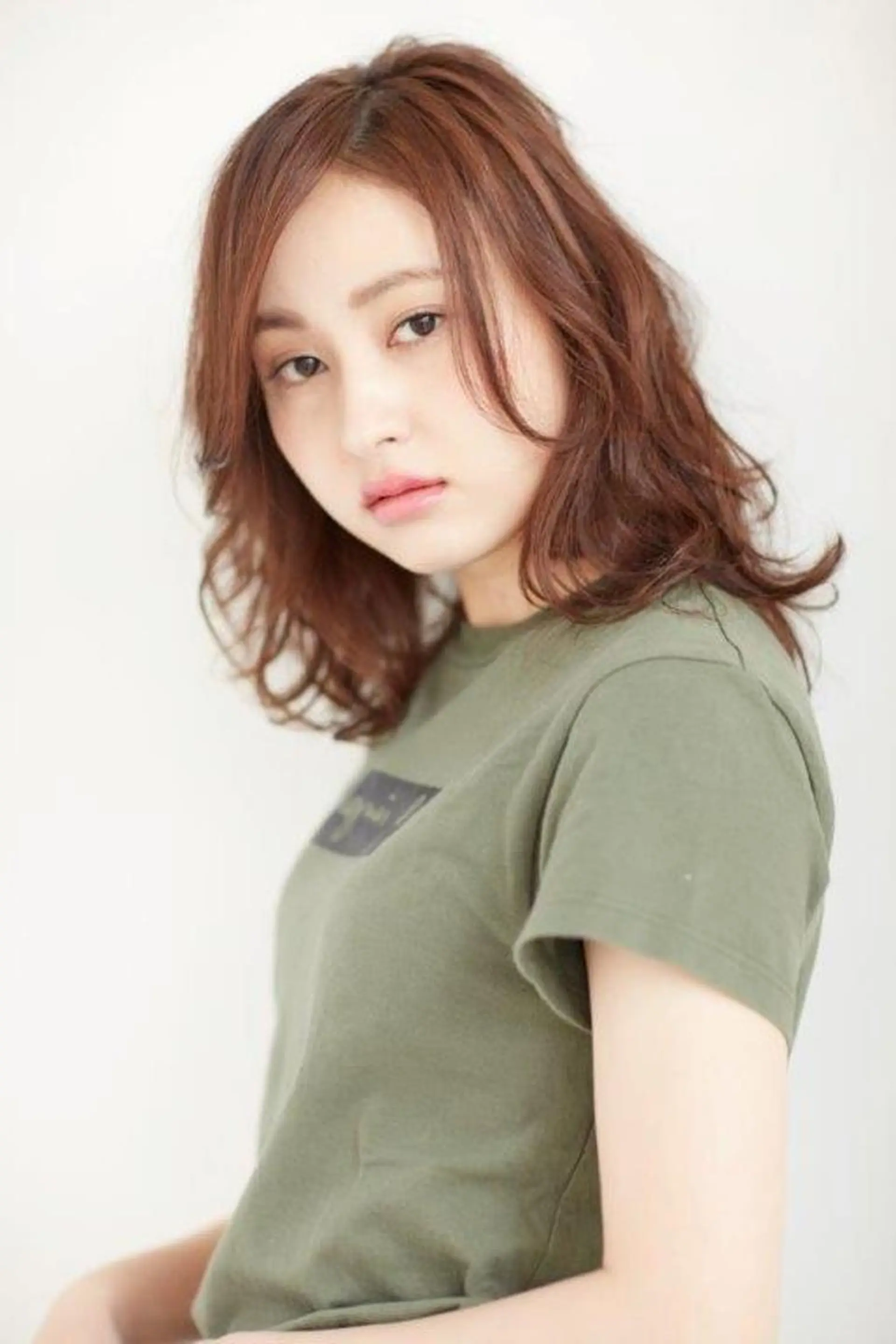 ミディアム カラー パーマ ヘアカラー nagane sayakaのヘアスタイル