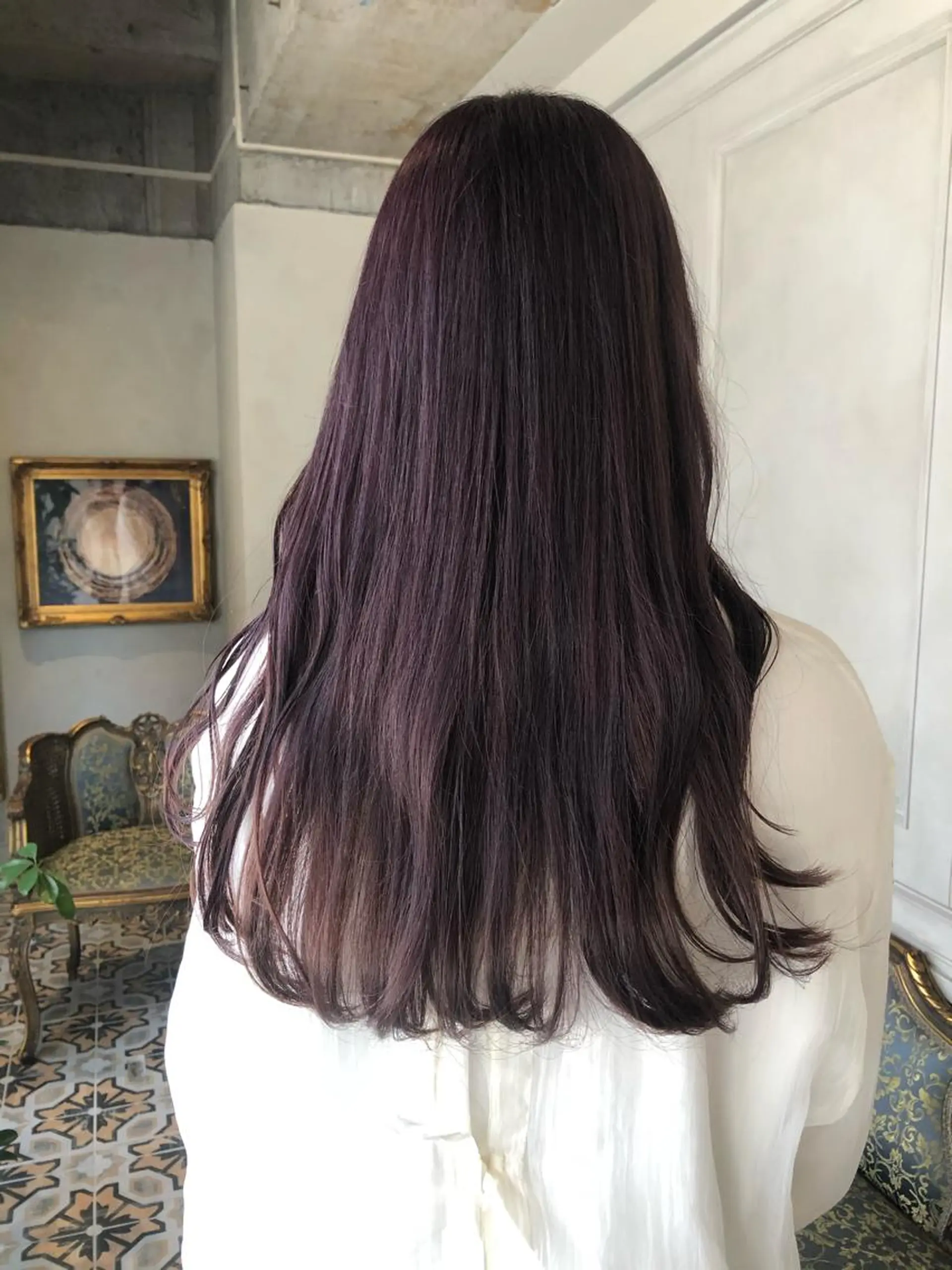 ロング ピンクブラウン 原 菜帆のヘアスタイル