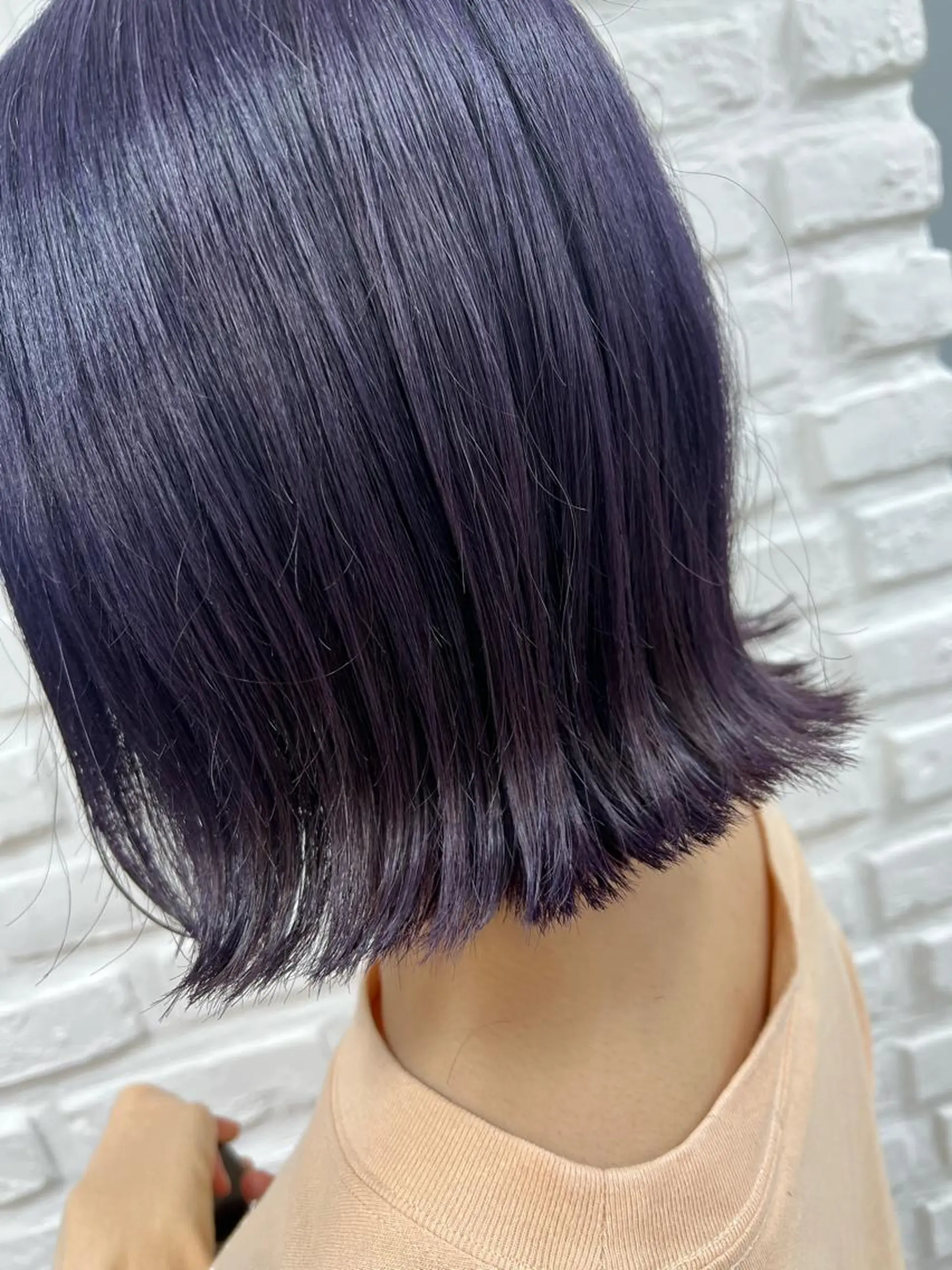 ミディアム カラー ブリーチ ブルーカラー ブルーラベンダー ラベンダーカラー 【暖色カラー特化】 中山由梨のヘアスタイル