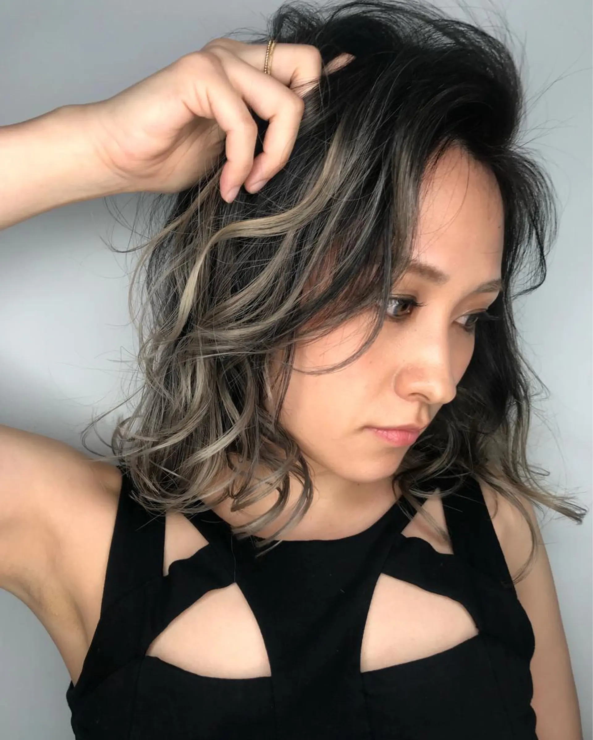 ミディアム カラー ヘアカラー トリートメント 國分 利成のヘアスタイル