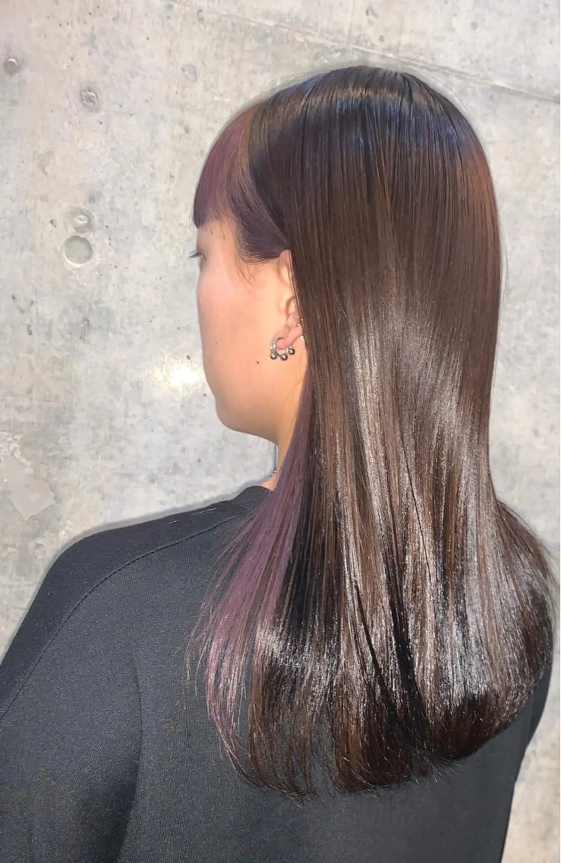 セミロング カラー インナーカラー バイオレットカラー ❣️髪質改善特化❣️ カモアオイのヘアスタイル