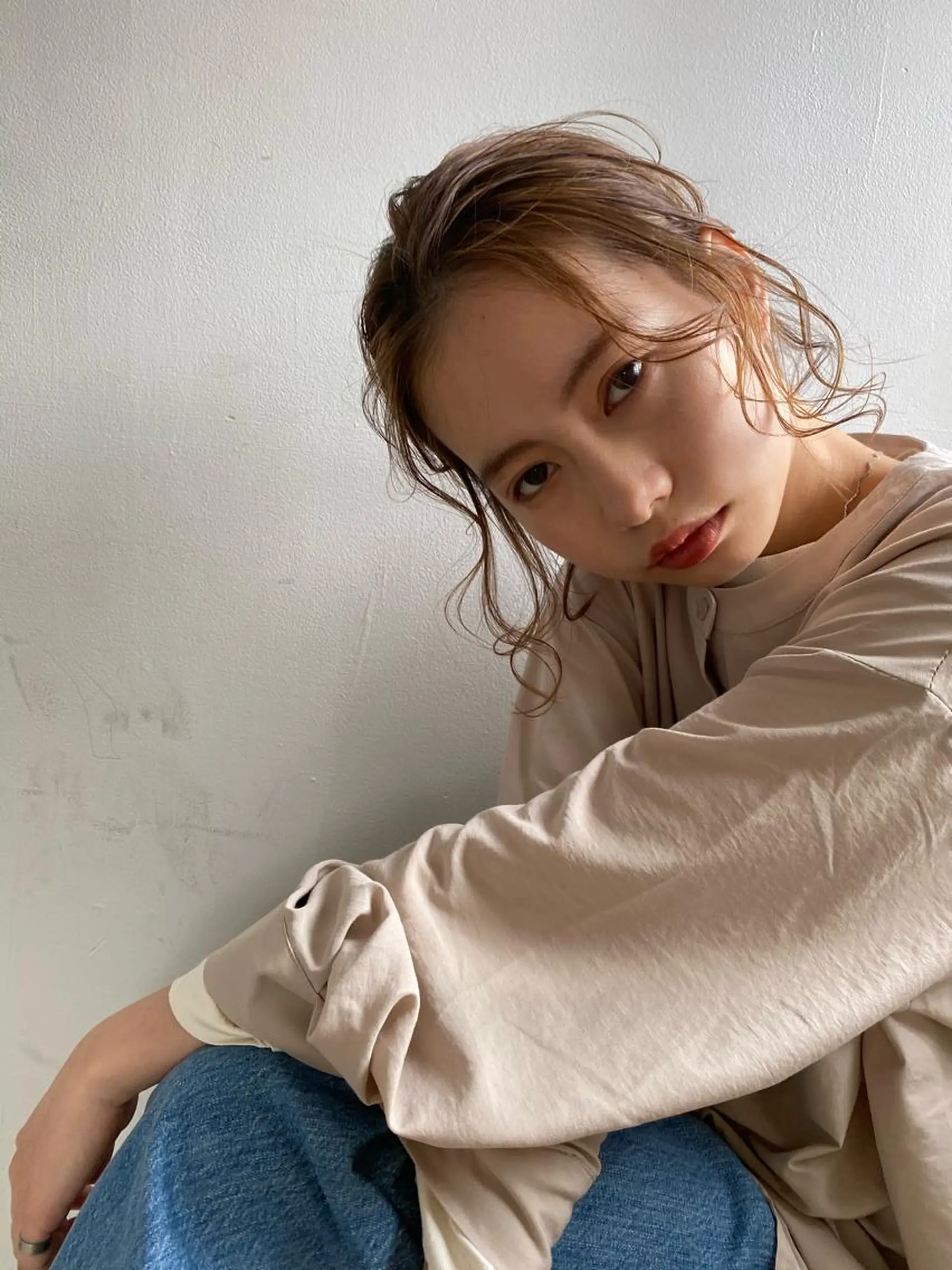ヘアアレンジ プレイングカラー🤍 細めハイライトのヘアスタイル