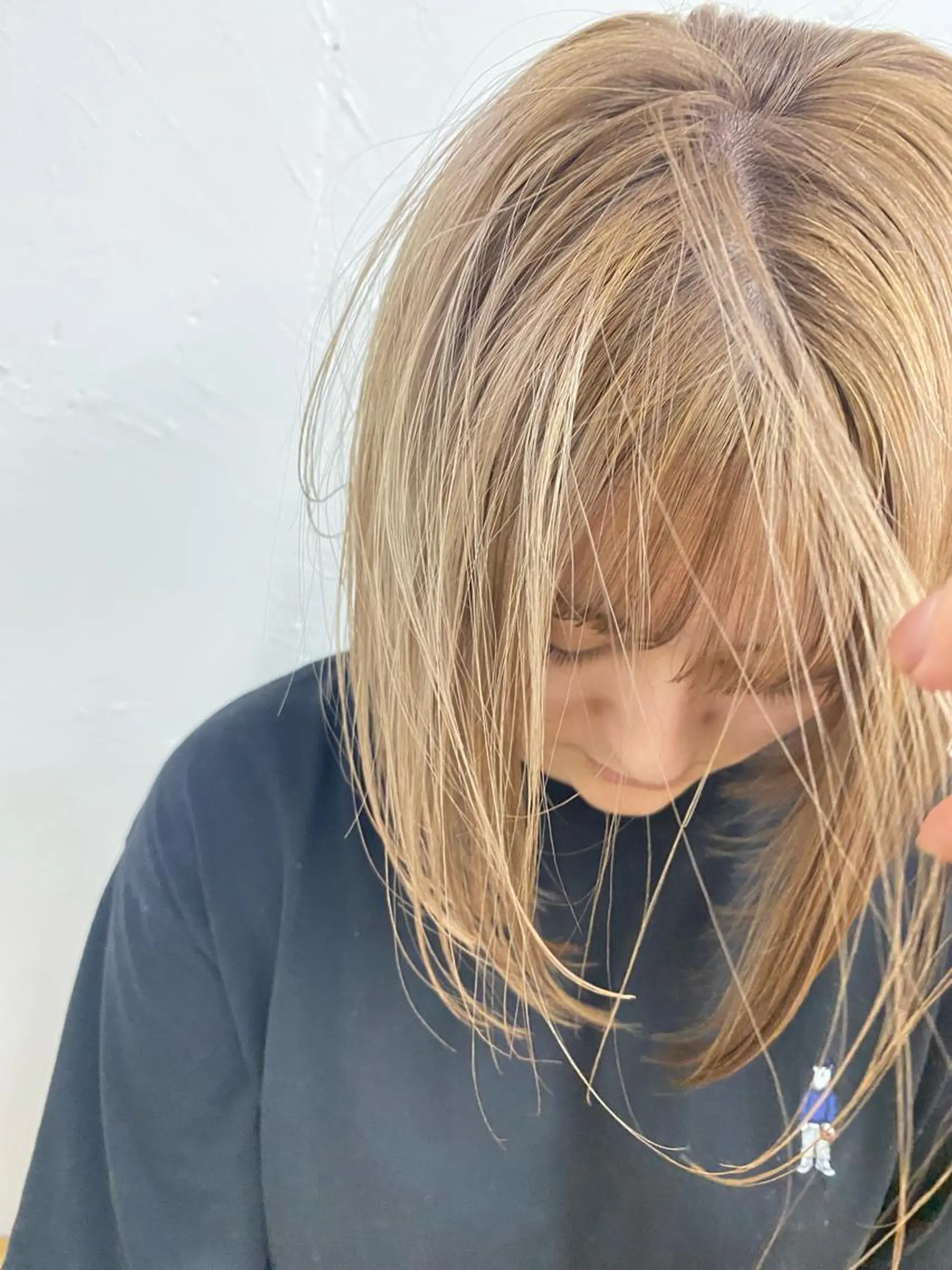 セミロング カラー nishido ハイライト/メンズのヘアスタイル