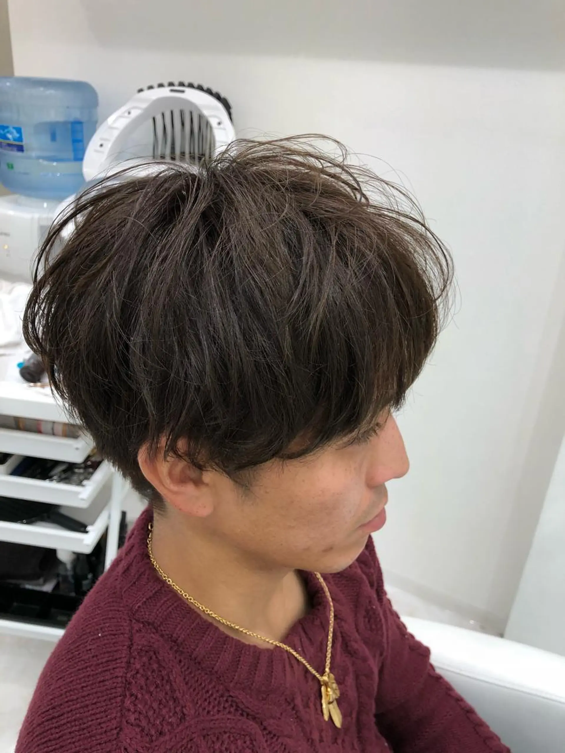 ショート カラー パーマ メンズ マッシュ アッシュ マッシュヘア hair Freak所属・佐藤 祥太のヘアスタイル