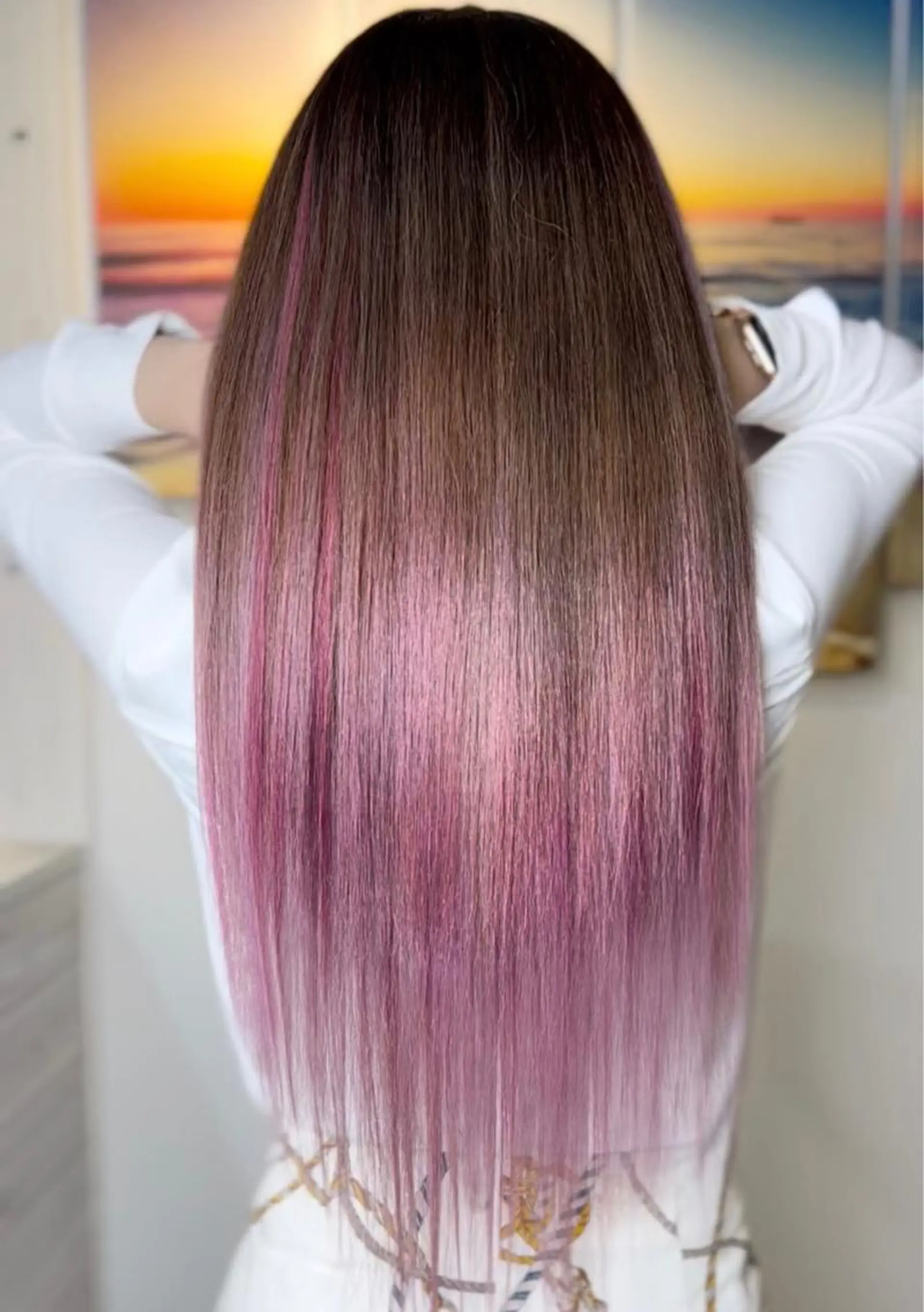 ロング カラー ヘアアレンジ ヘアカラー エクステ Shelltie Fiel (シェルティフィエル)所属・次世代シールエクステ 錦糸町 小泉 朋之のヘアスタイル