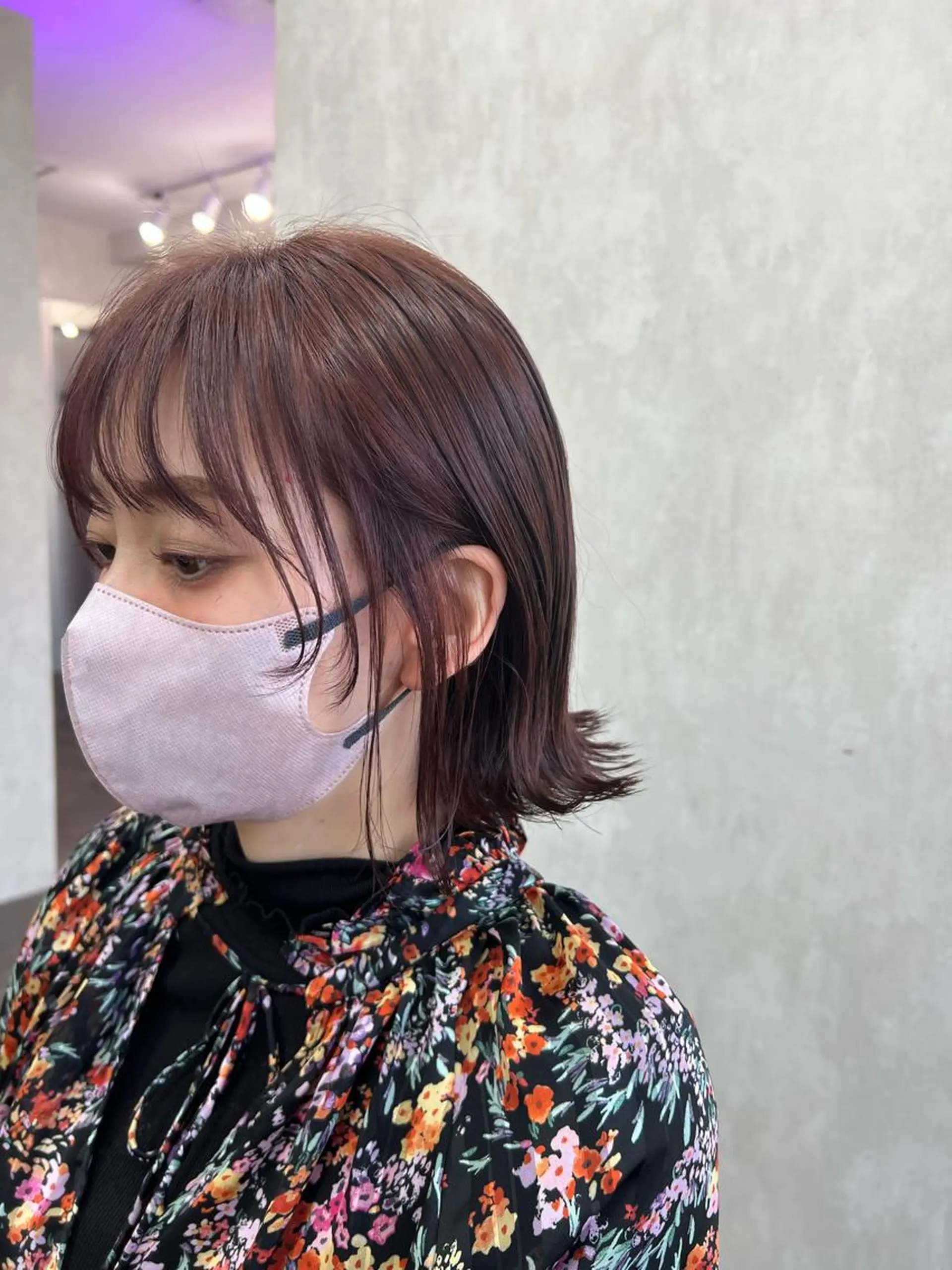 ミディアム バイオレットブラウン ボブ カット ヘアカラー 艶カラー/レイヤー 🌸ミオのヘアスタイル