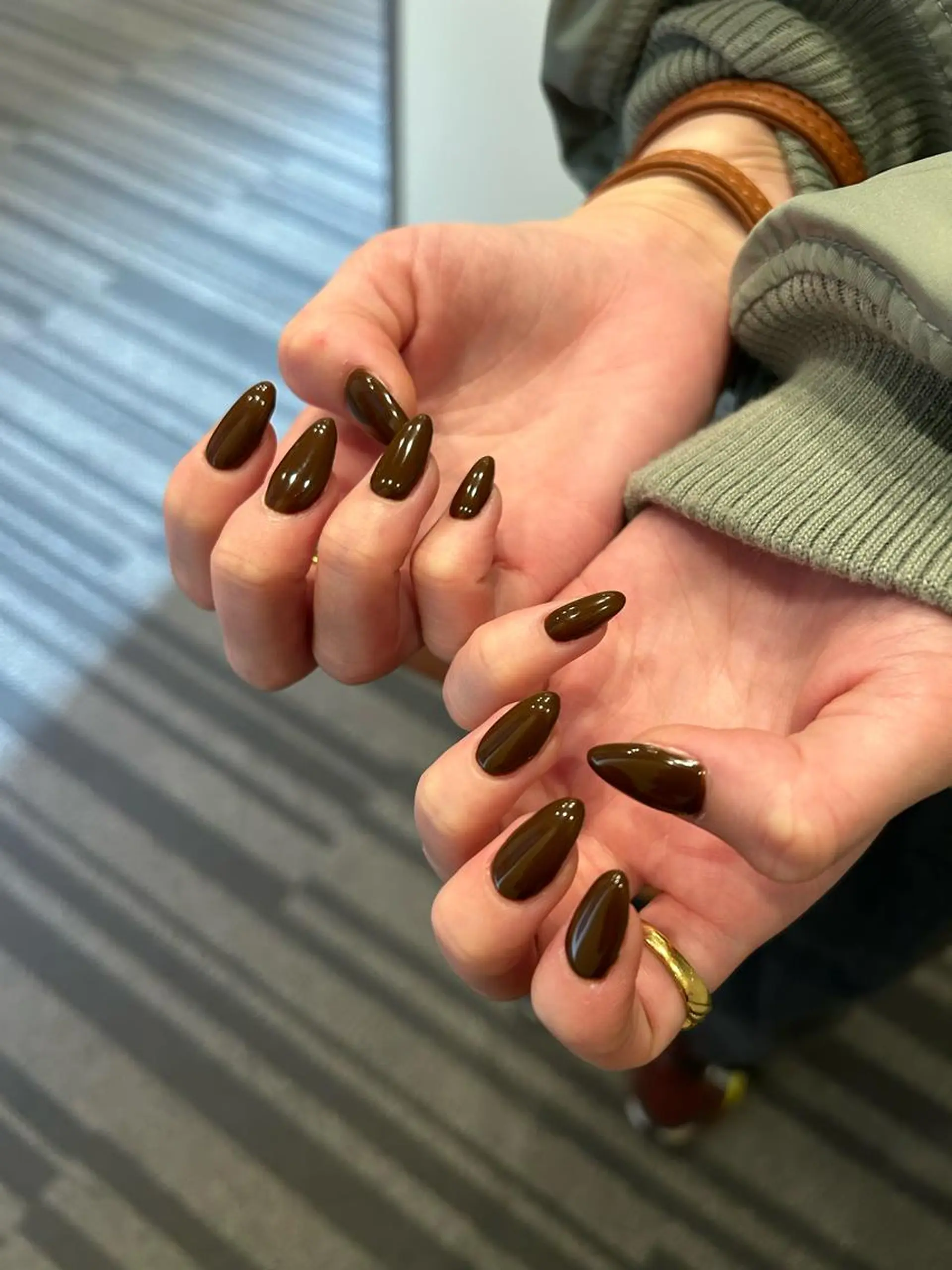 ネイル ブラウン バレンタイン 冬ネイル クリスマス ハンドネイル 木下 可蓮のネイルデザイン