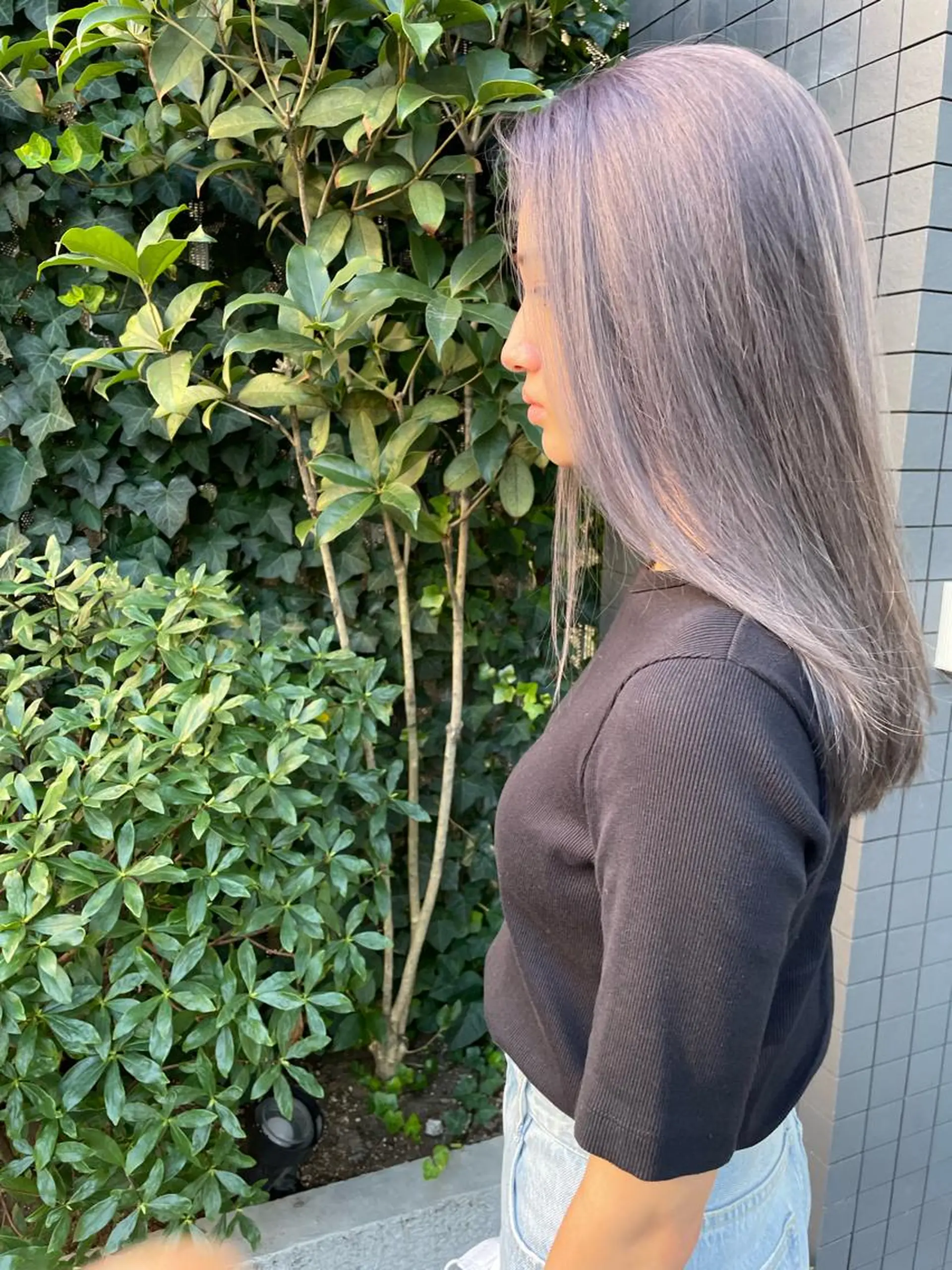 セミロング パープルカラー LA.MIU★ Mayuのヘアスタイル