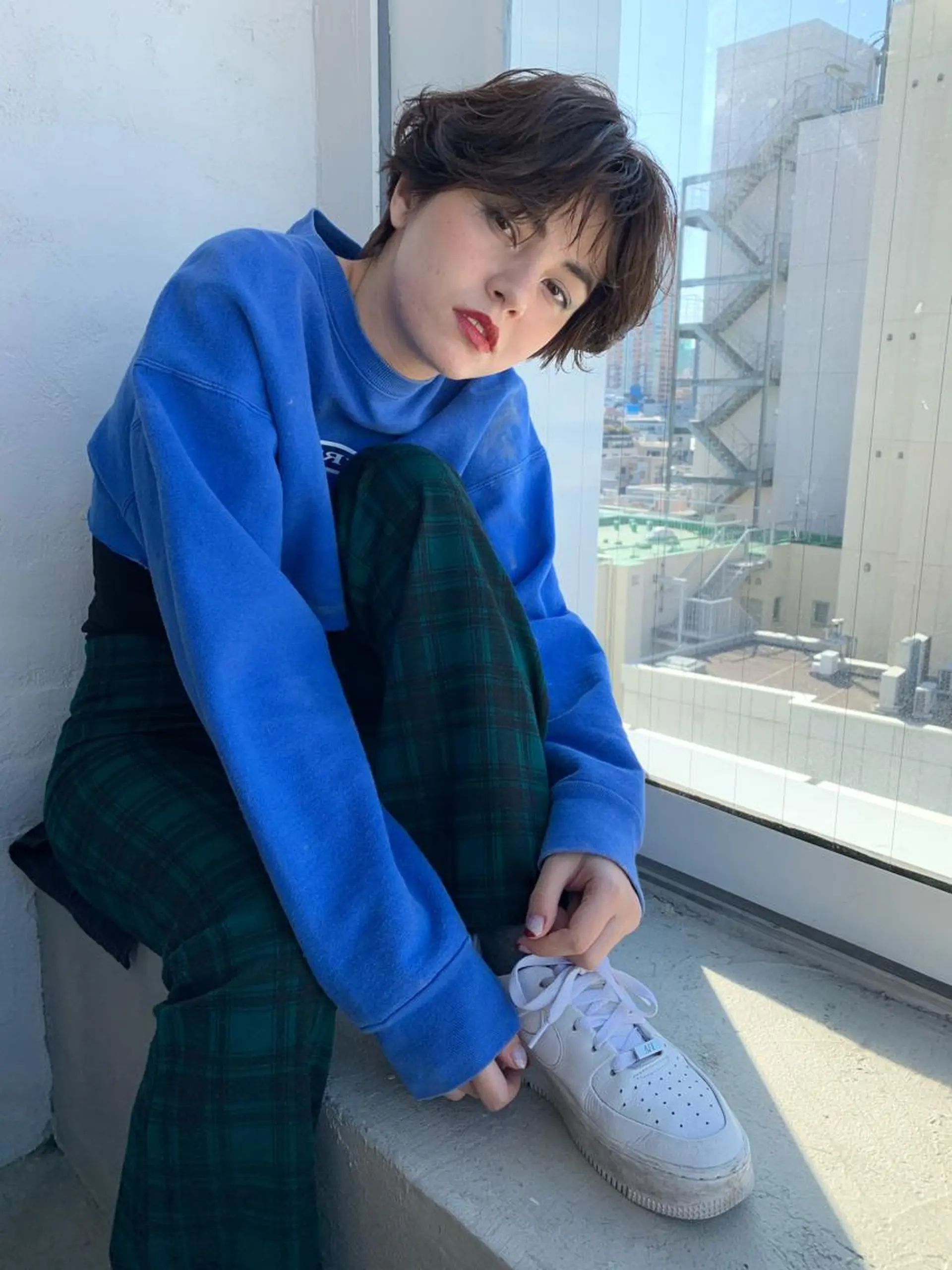 ショート カラー ケアカラー イルミナカラー ショートヘア ヘアカラー 艶ハイトーン/ヘア アレンジAYAKAのヘアスタイル