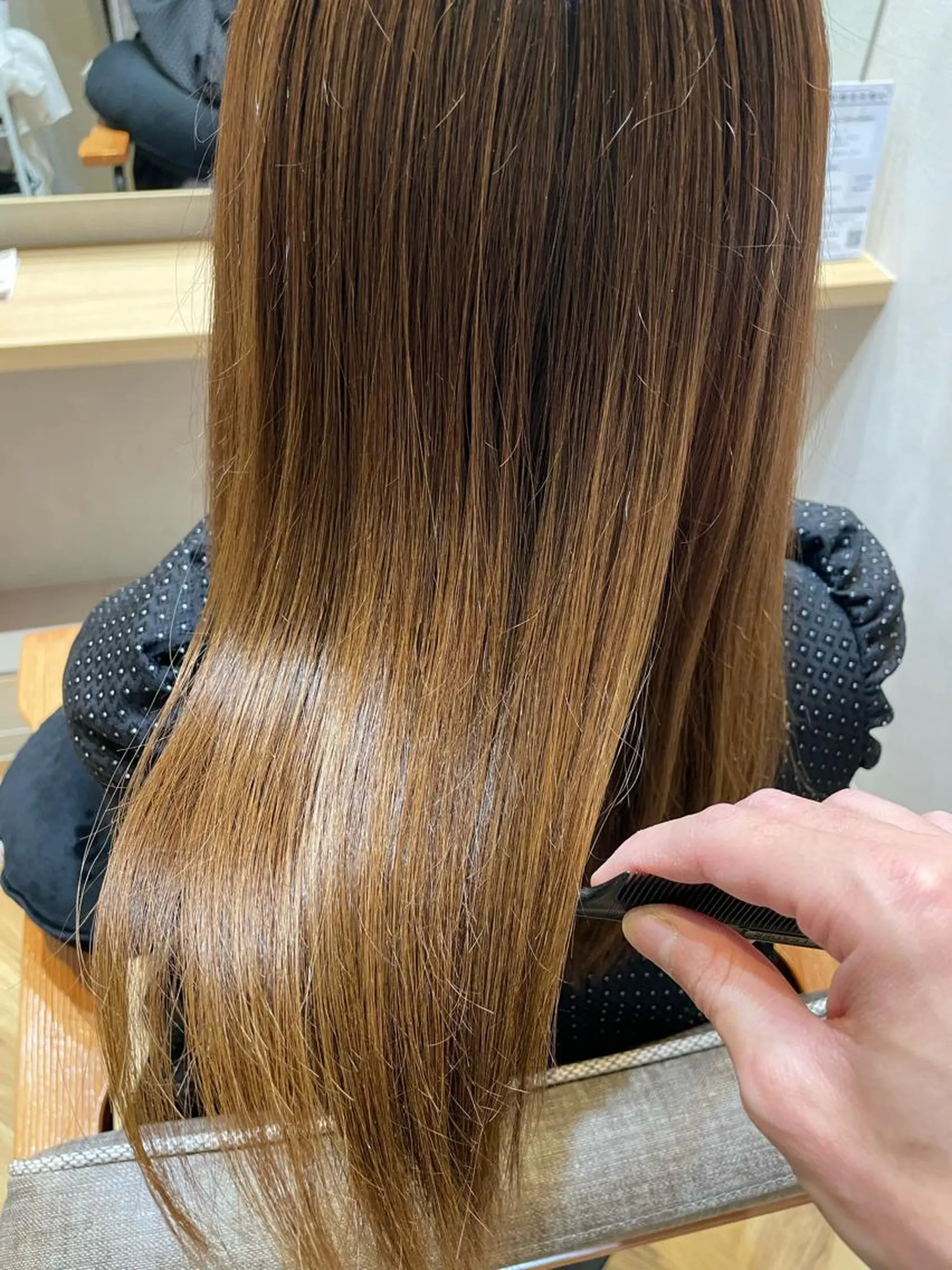 ロング ミストバング ボブ ハイライト 髪質改善 韓国風ヘア ヘアカラー トリートメント newi宮崎 akioのヘアスタイル