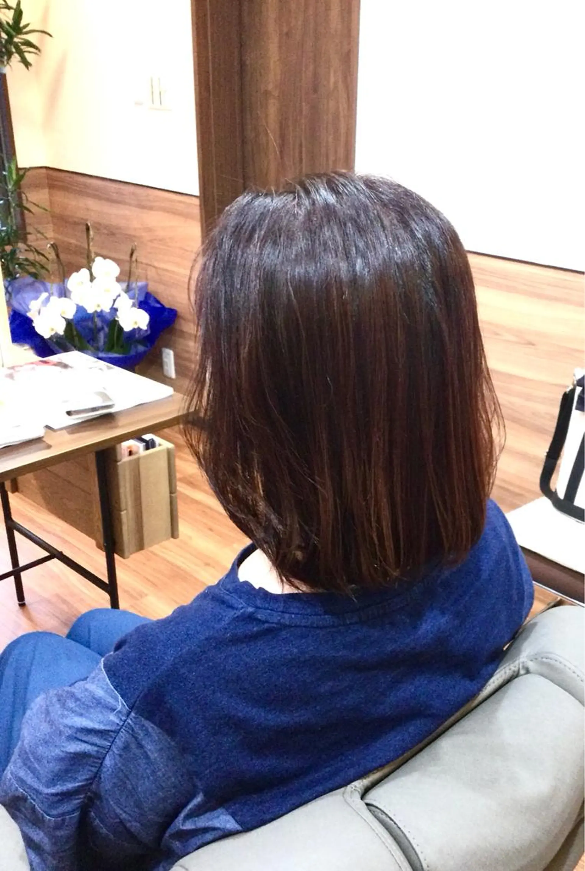 ミディアム カラー ブラウンカラー ピンクカラー ピンクブラウン カット Annon プライベートサロンのヘアスタイル