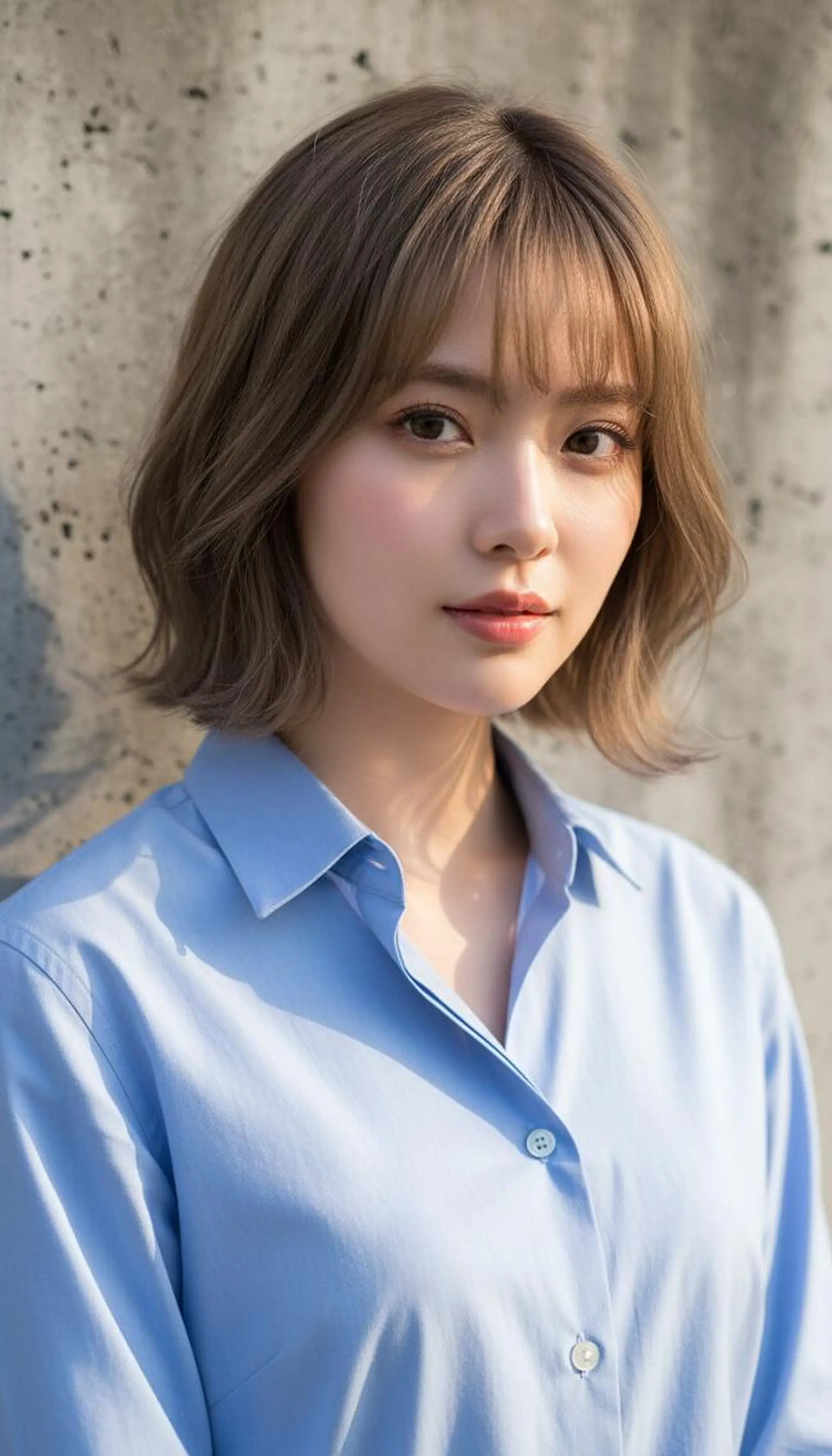 ミディアム パーマ カラー ベージュカラー ボブ 小顔カット カット ヘアカラー トリートメント ヘアセット さく/髪質改善× 縮毛矯正/町田のヘアスタイル