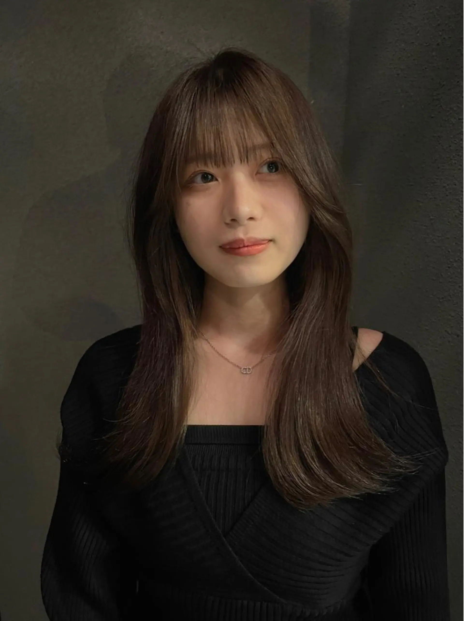 ロング チョコレートブラウン 縮毛矯正 透明カラー/レイヤー misaki °*のヘアスタイル