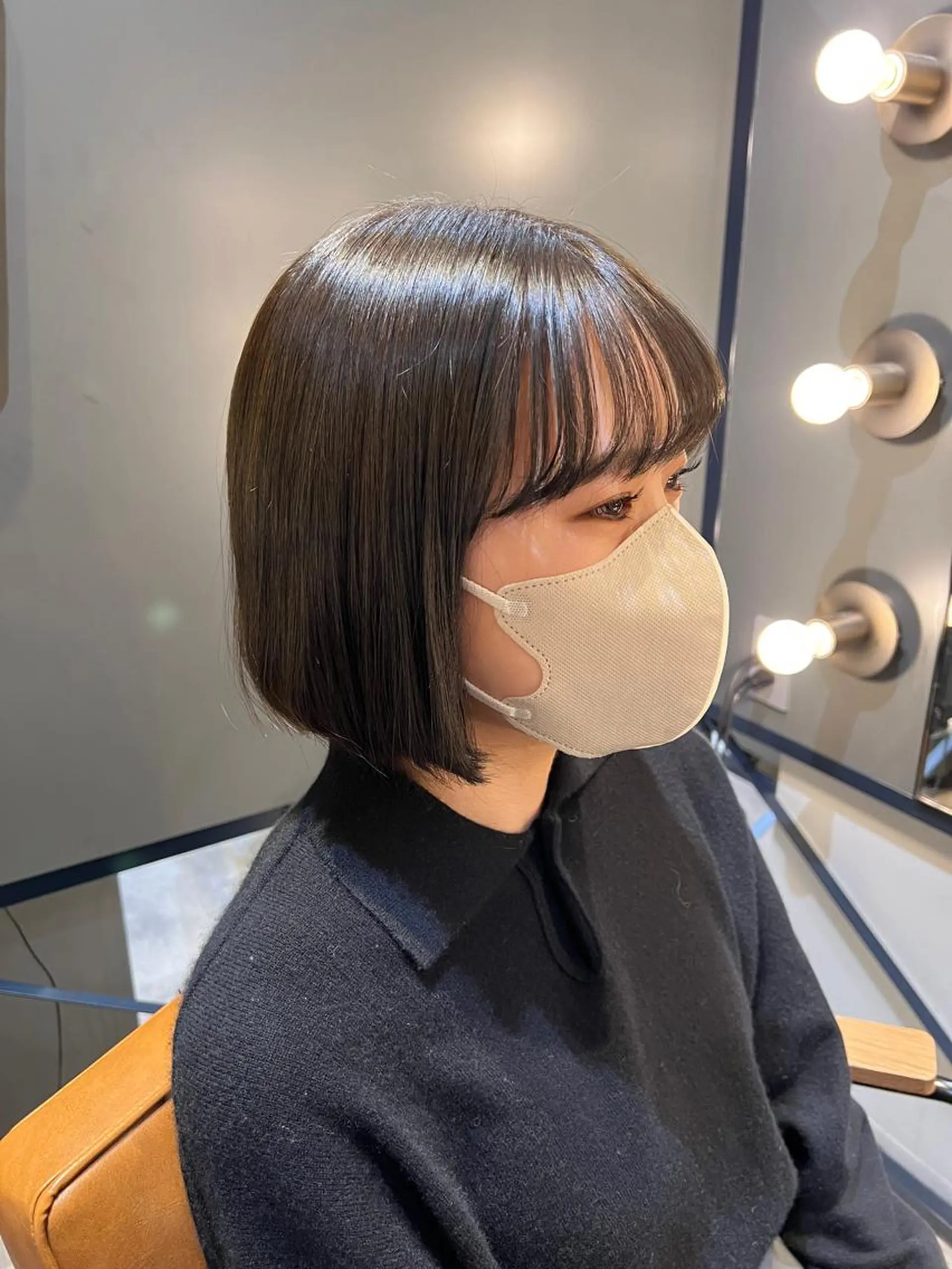 ショート カラー グレージュ オリーブグレージュ オリーブグレー ボブ ノイシキ サキのヘアスタイル