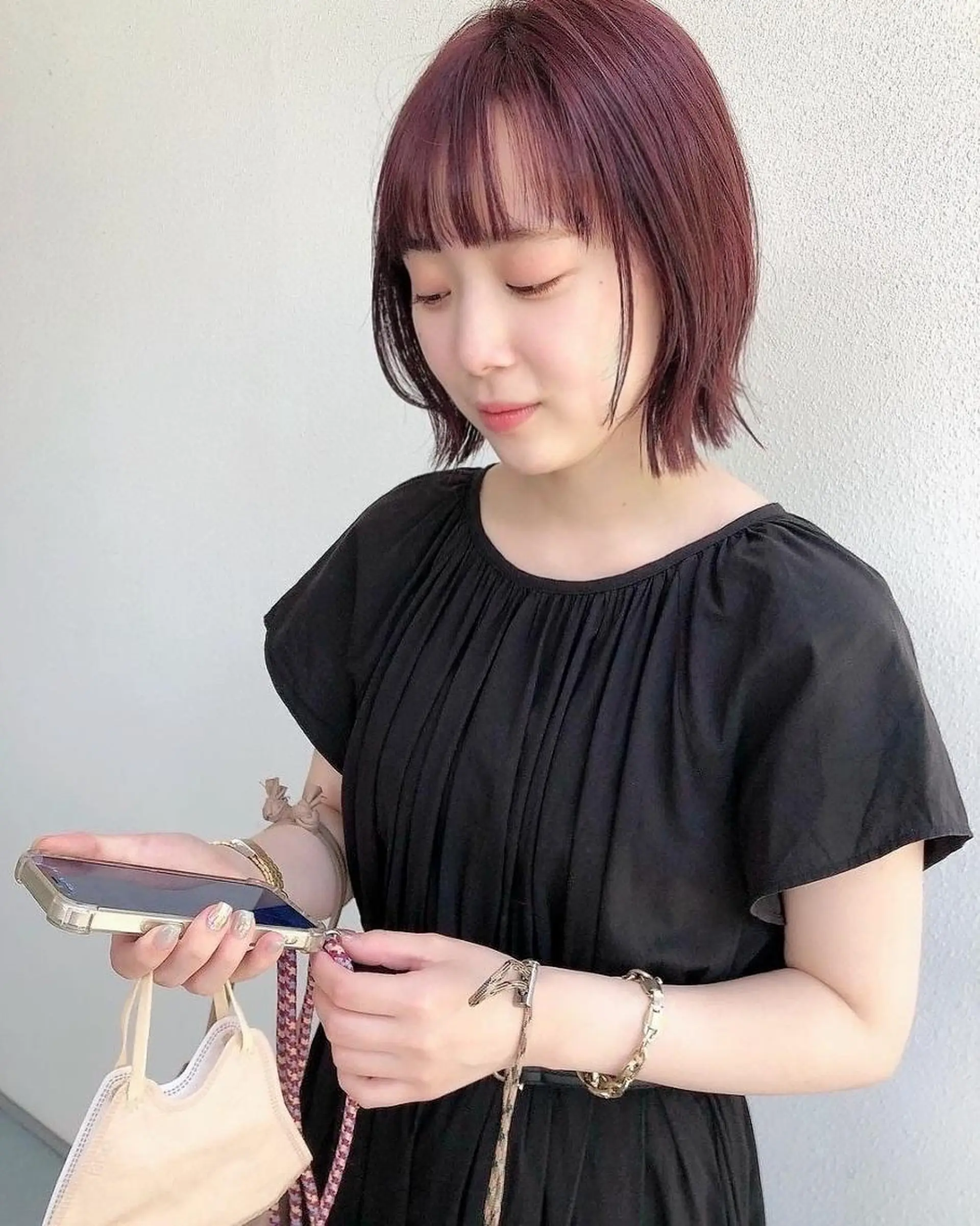 ミディアム ベージュカラー 新潟/万代/井上佑のヘアスタイル