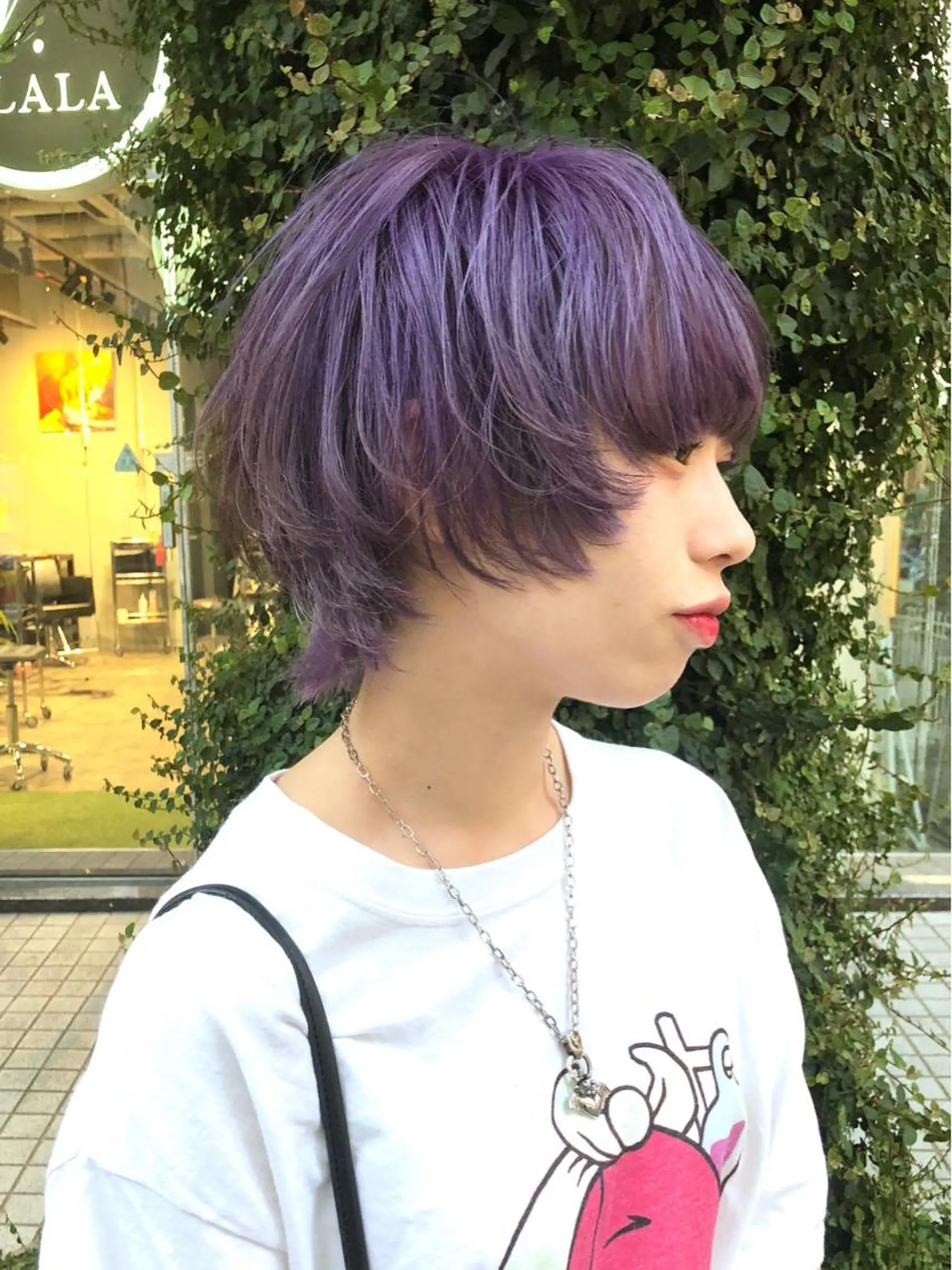 ショート カラー アッシュ ラベンダーカラー ショートヘア ウルフカット 永田〈店長#レイヤー #ウルフ#ハイトーンのヘアスタイル