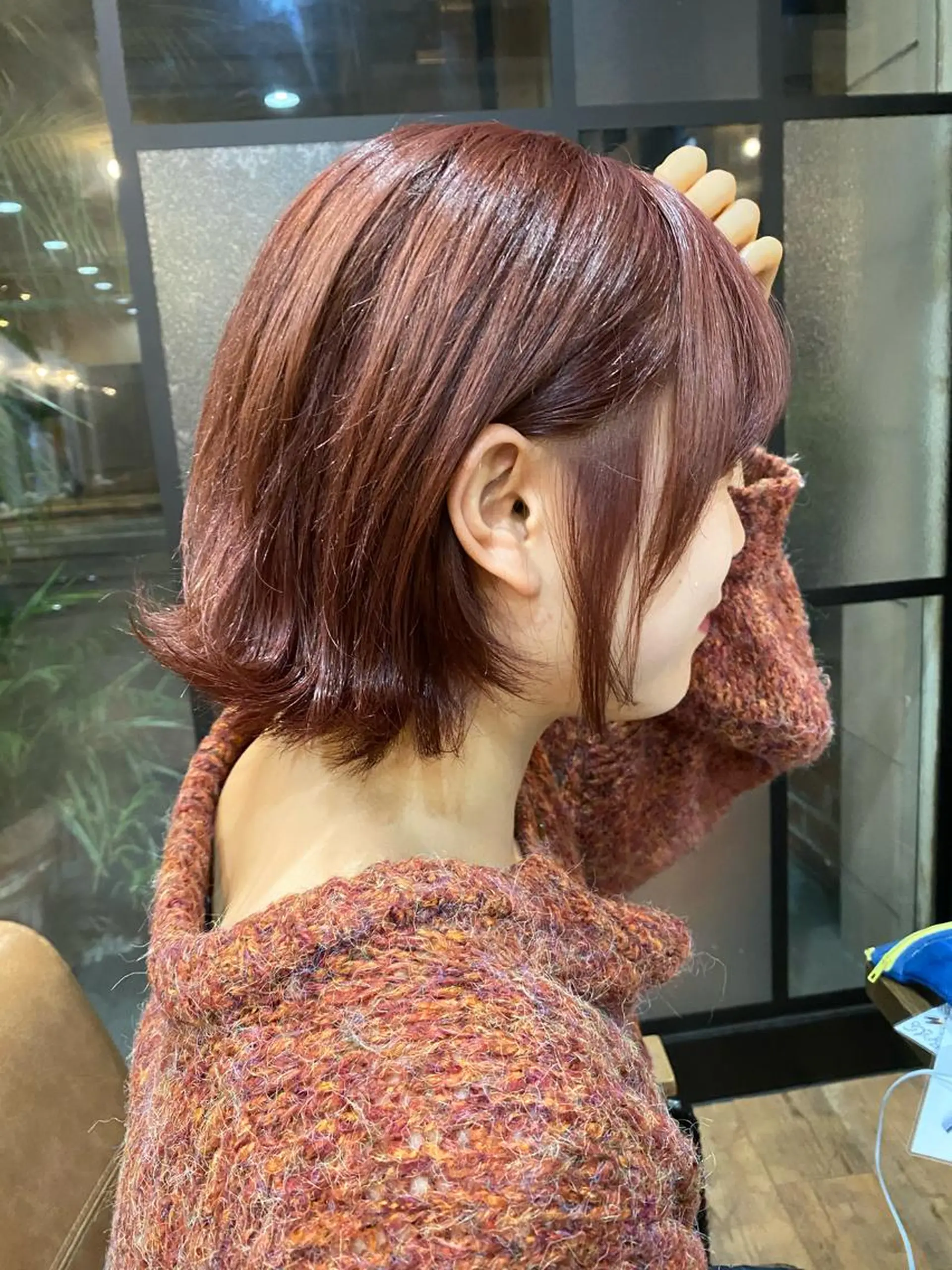 ショート カラー ベージュカラー ピンクカラー ピンクベージュ ヘアカラー トリートメント 特殊カラー特化 ✂️SHIAN フジのヘアスタイル