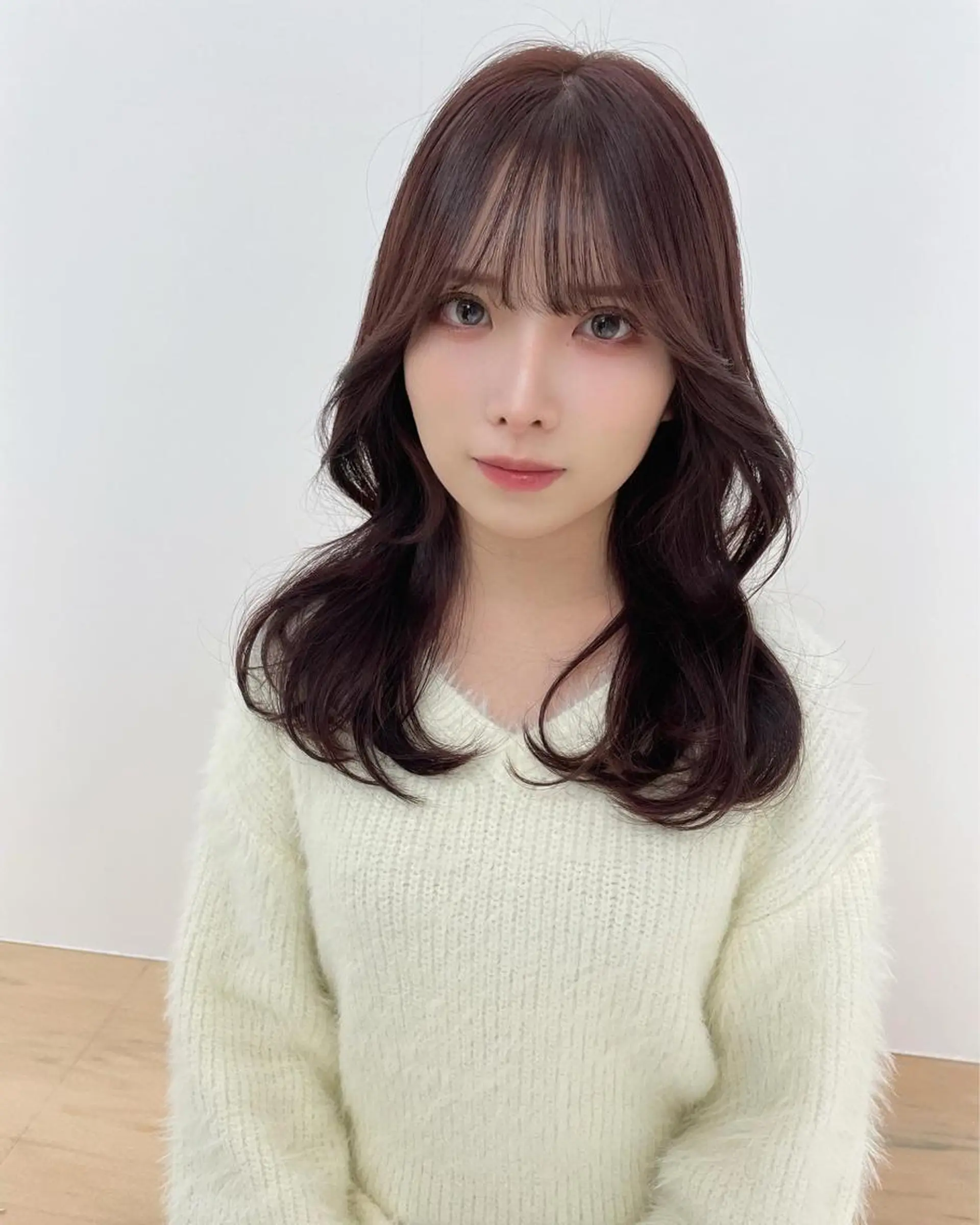 ミディアム カラー ブラウンカラー ピンクカラー ピンクブラウン ヘアカラー トリートメント COA GINZA 空也/前髪/顔まわりのヘアスタイル