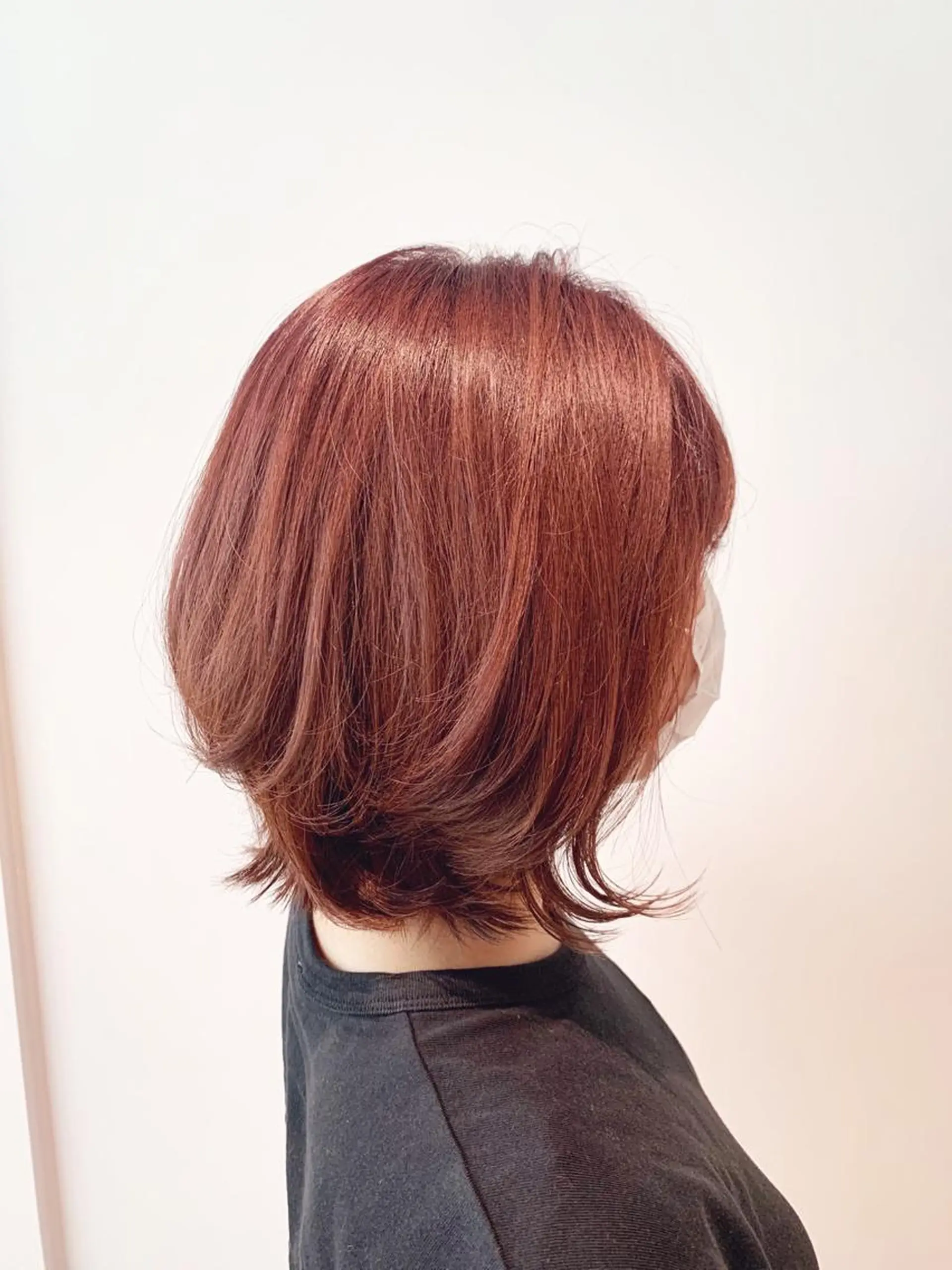 ミディアム カラー ヘアアレンジ ブリーチ ダブルカラー ピンクカラー GO TODAY SHAiRE SALON 梅田店所属・柔らかくすみカラー ボブ/ショートのヘアスタイル