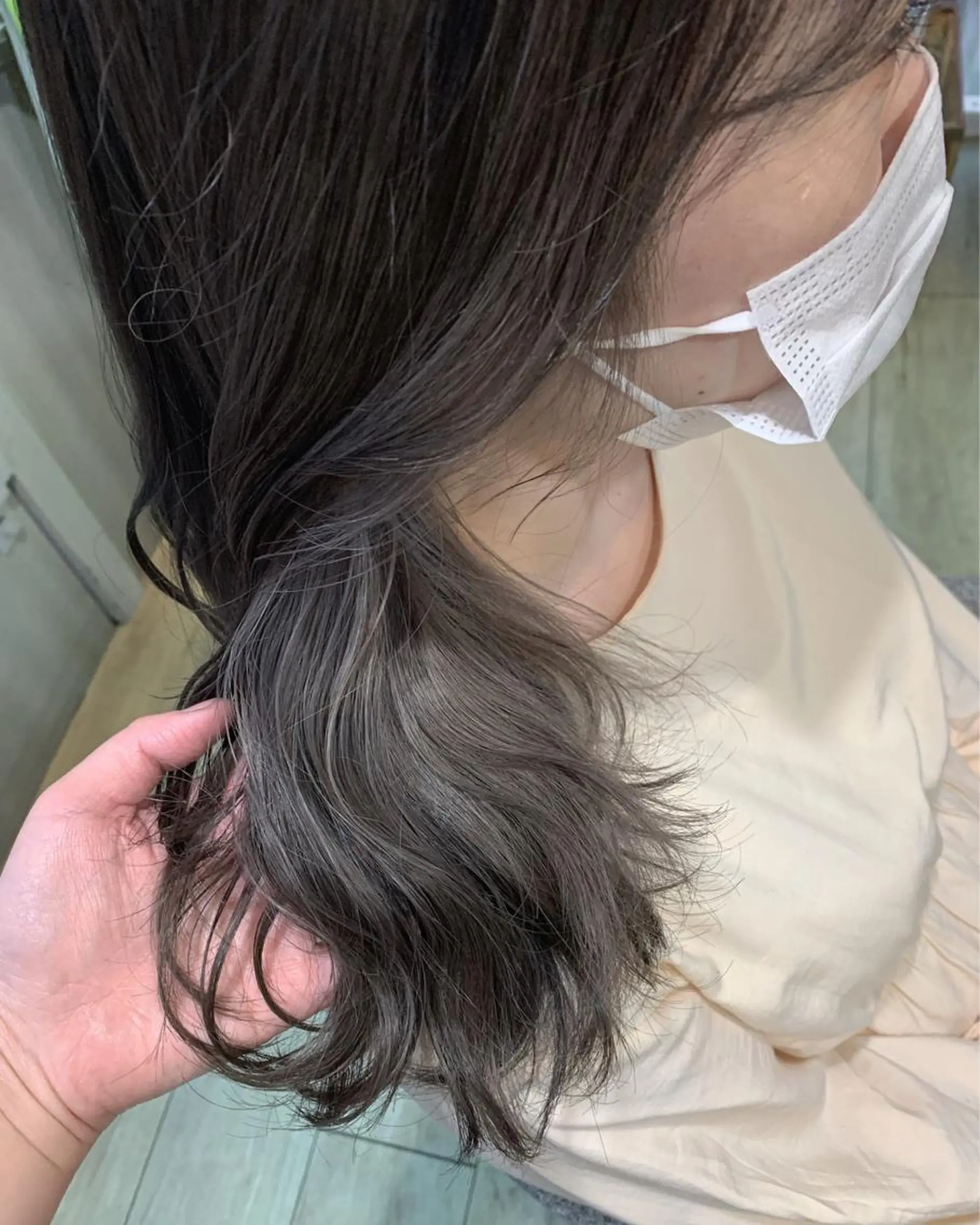 ミディアム カラー カット ヘアカラー トリートメント 暖色/まろベージュ/ シカタユウカのヘアスタイル