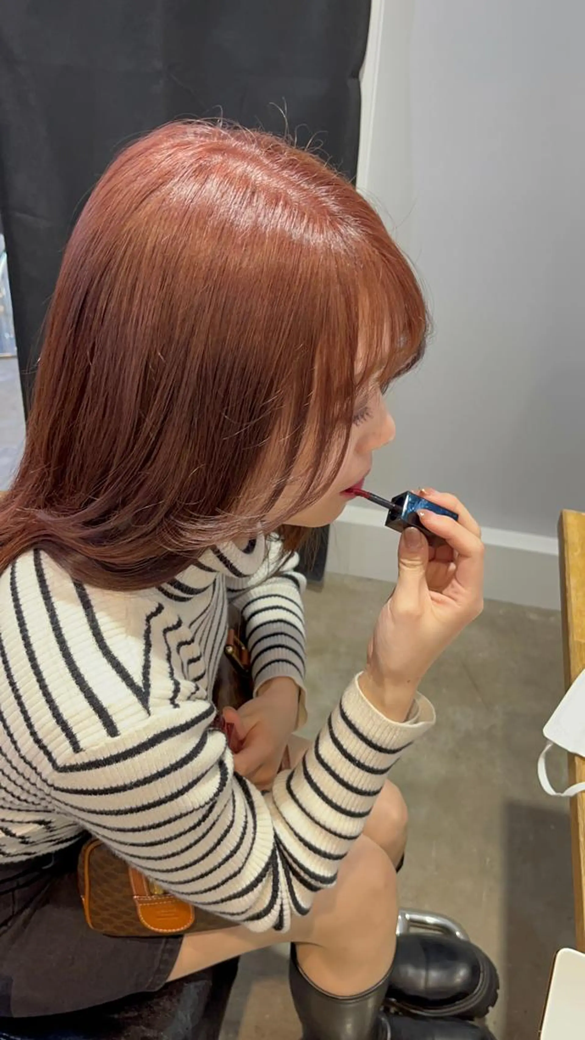 セミロング カラー ベージュカラー ピンクカラー ピンクベージュ kato himariのヘアスタイル