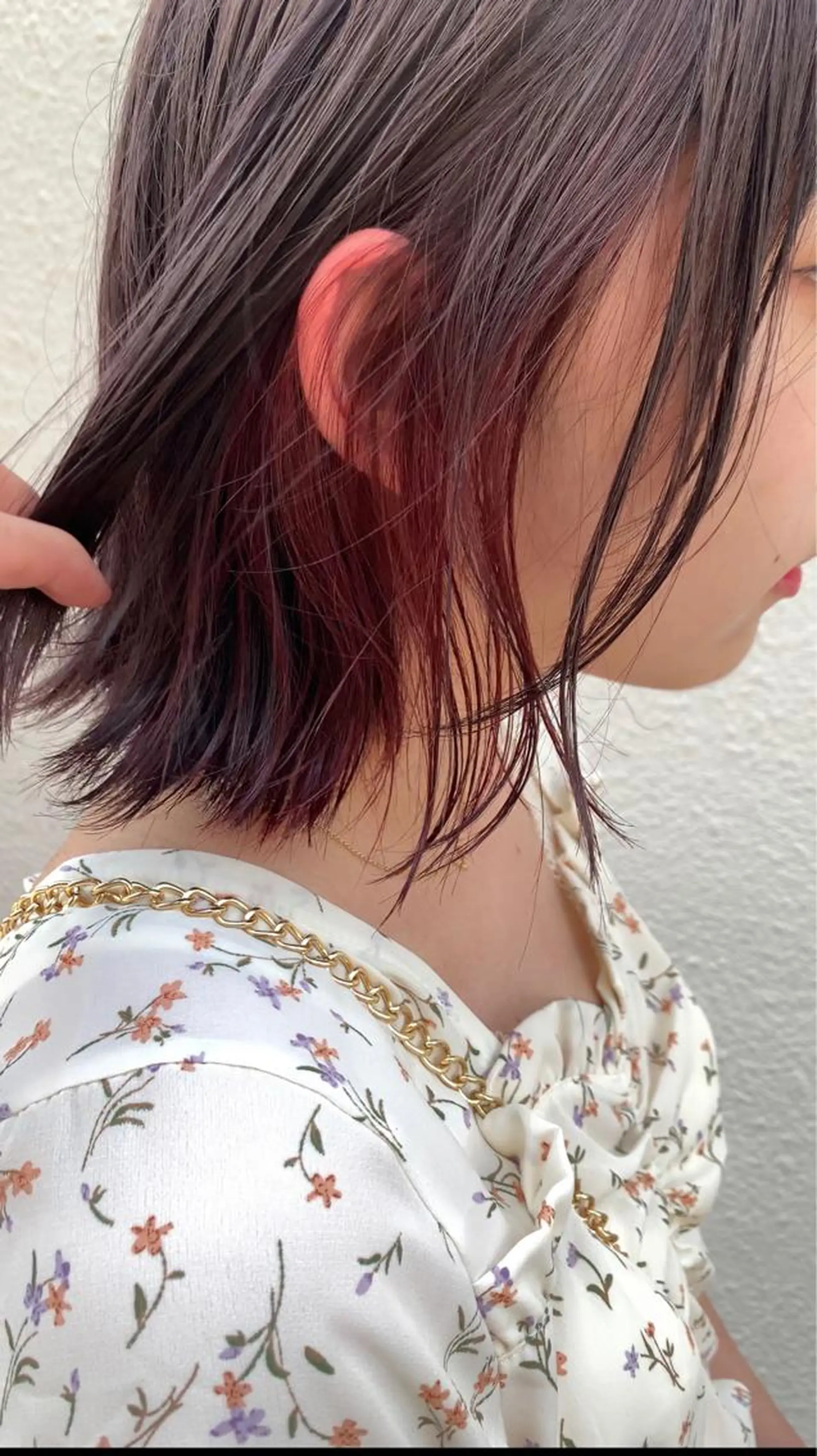 ミディアム カラー レッドカラー カット ヘアカラー トリートメント よしだ とおいのヘアスタイル