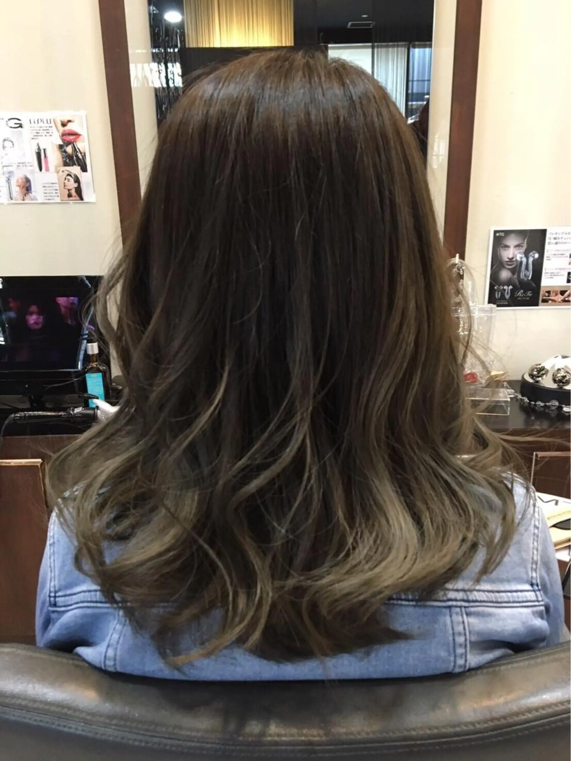 ミディアム セミロング ロング カラー ヘアアレンジ MODE K's松原 YUMIのヘアスタイル