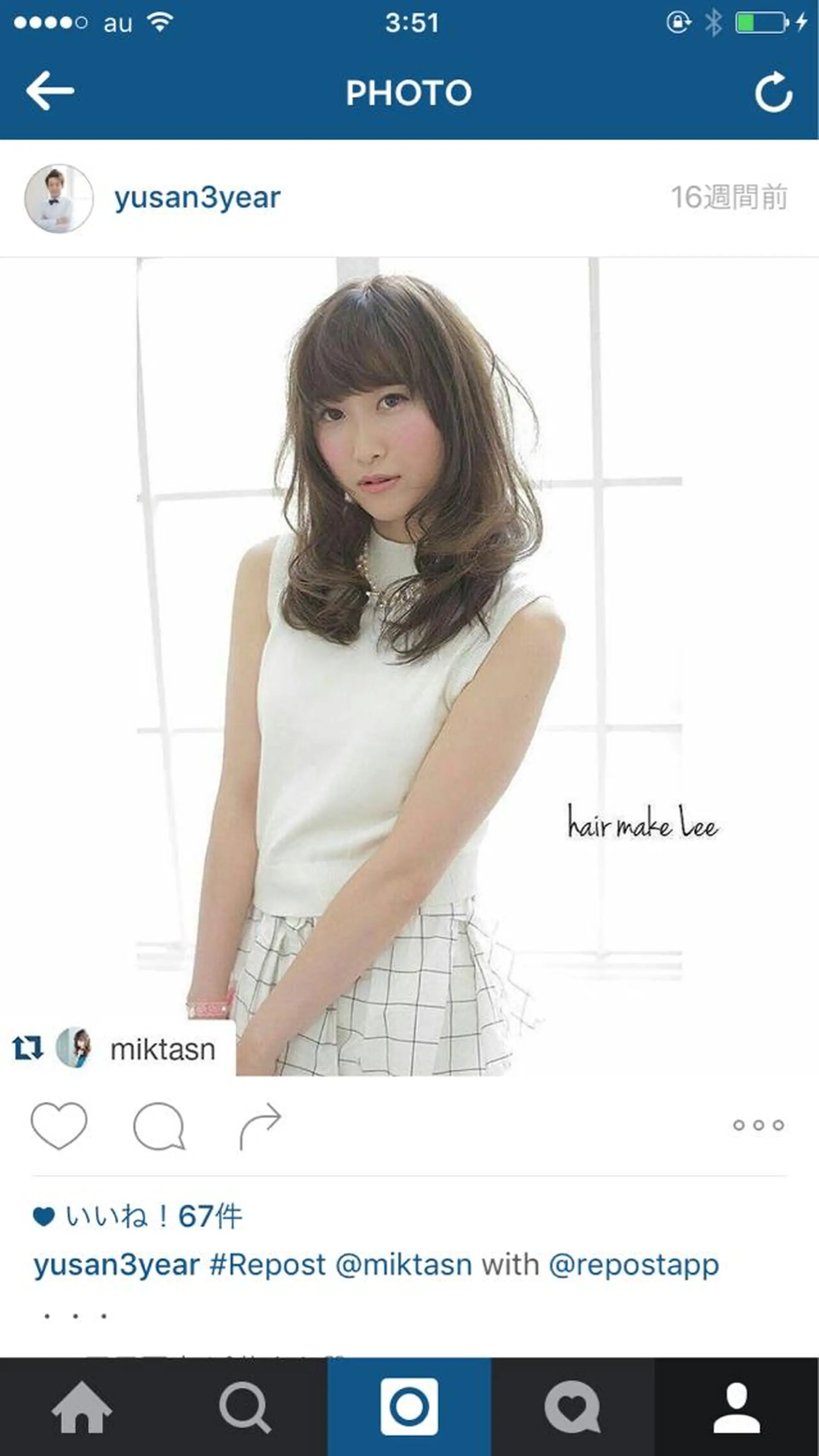 ミディアム セミロング カラー _WHITE高槻所属・_WHITE高槻店 yusukeのヘアスタイル