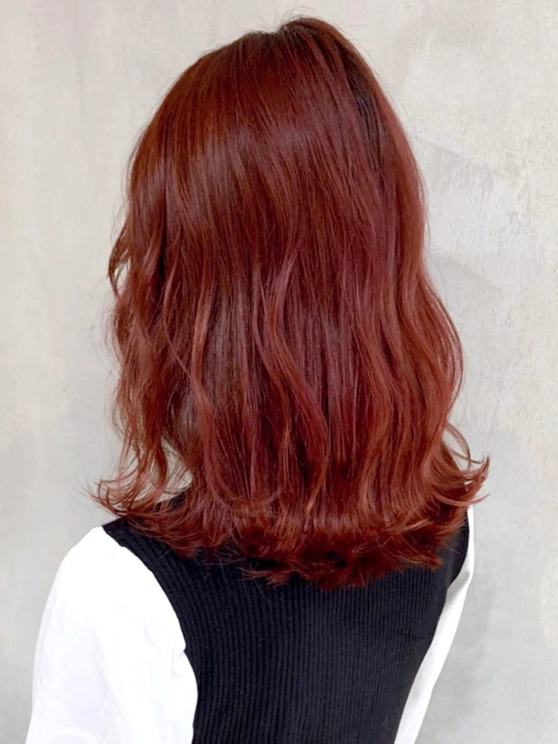 ミディアム カラー パーマ ヘアアレンジ レッドカラー ITbyALBUM 浦和店のヘアスタイル