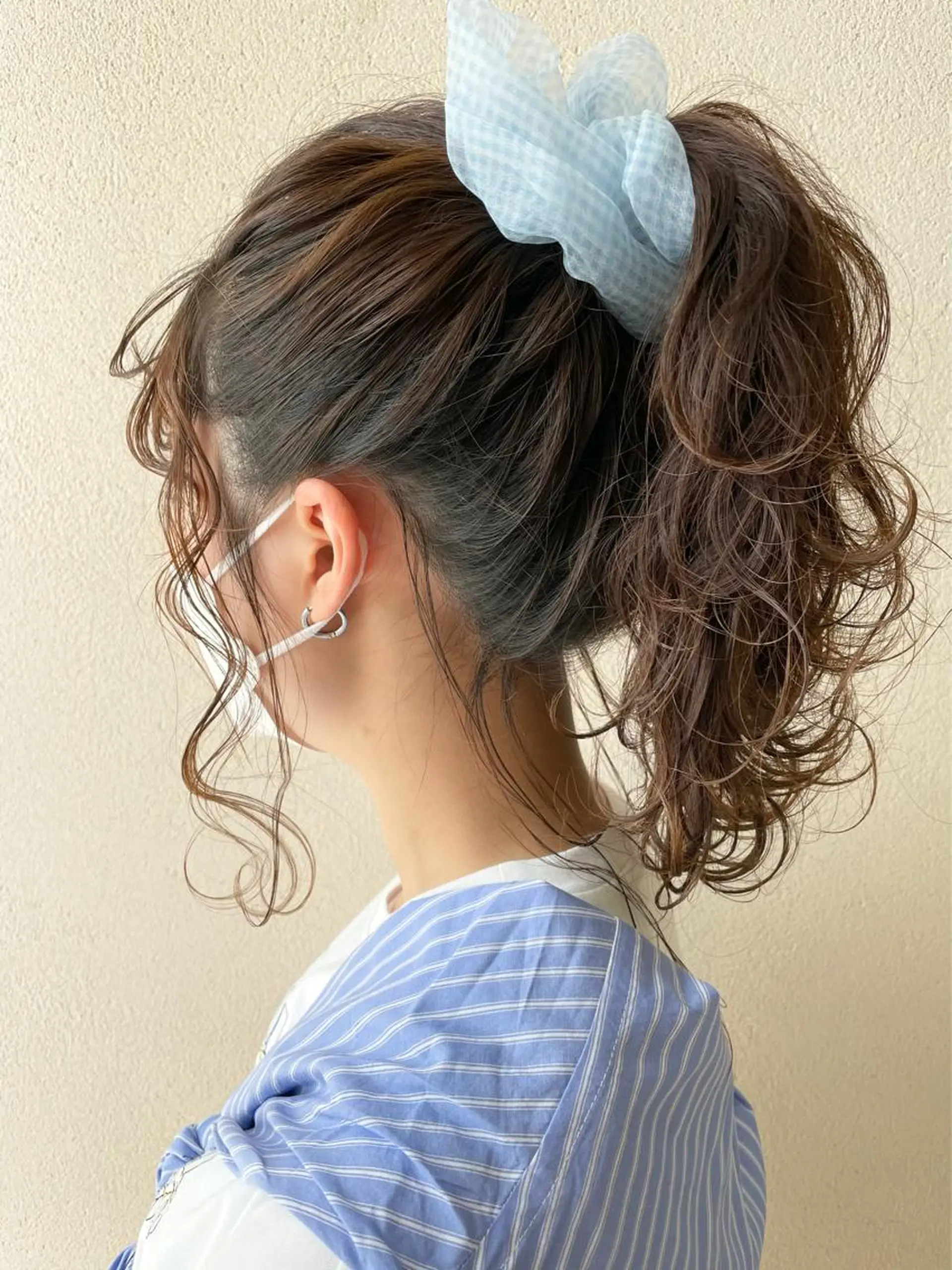 セミロング ヘアアレンジ ポニーテール 顔周りカット ヘアセット 沢田 瞳のヘアスタイル