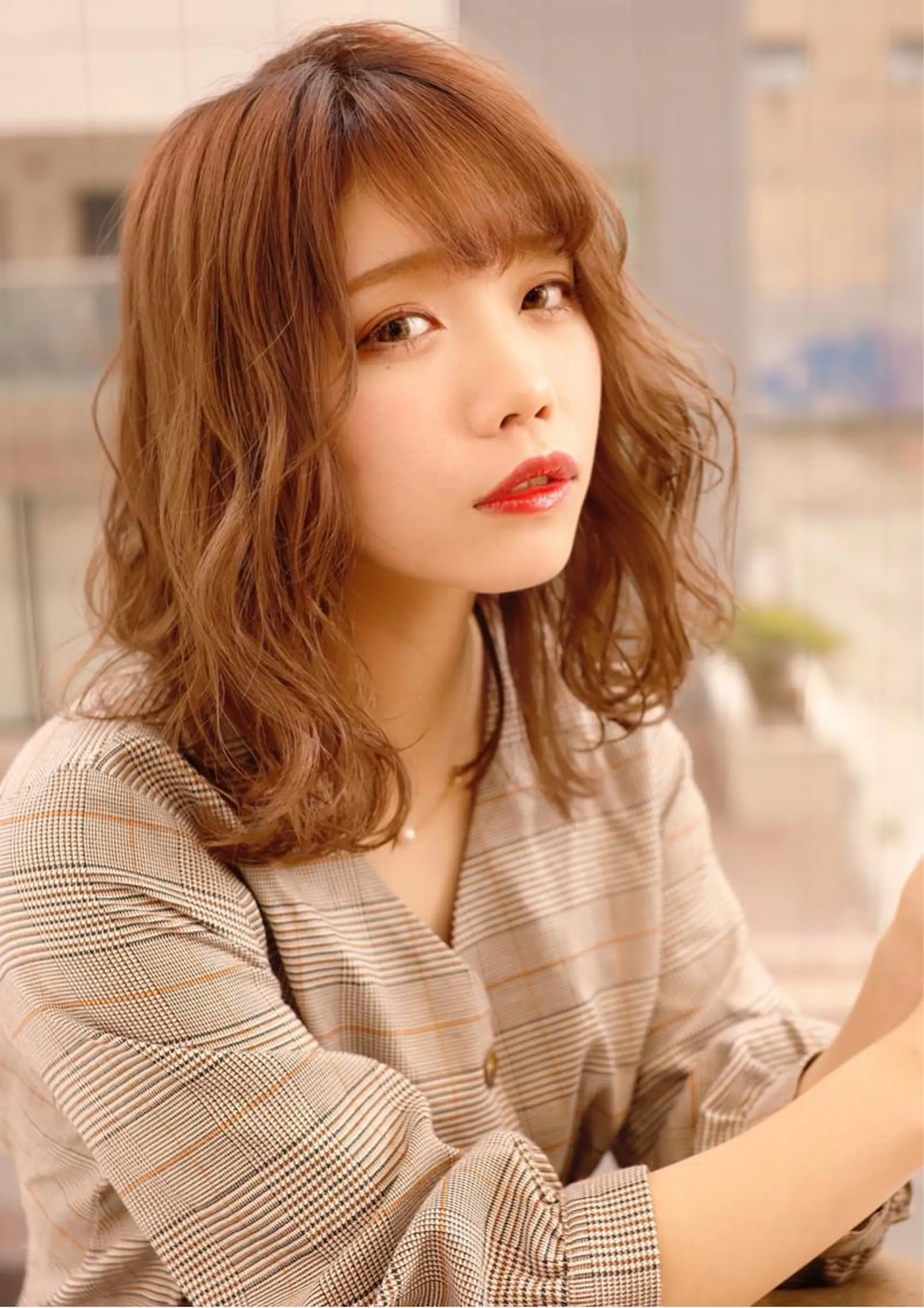 ミディアム カラー カット パーマ macaron仙台店所属・千葉 大聖のヘアスタイル