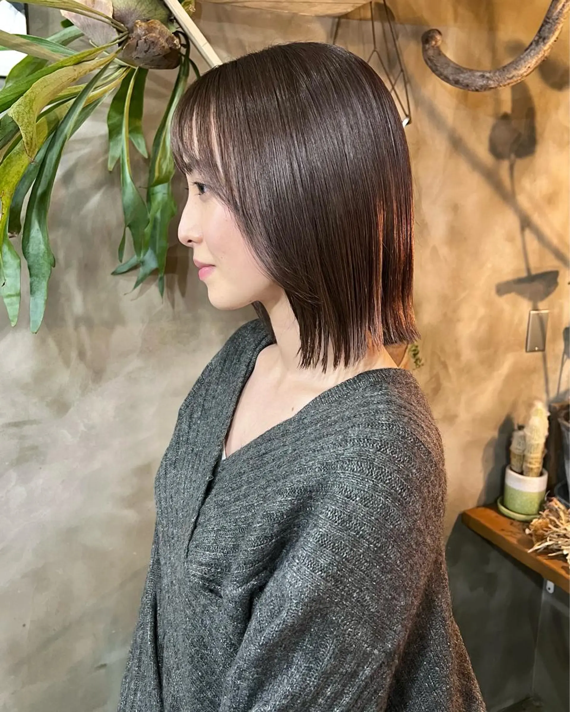 セミロング カラー ヘアカラー トリートメント 木村陸弥 透明感/赤み消しのヘアスタイル