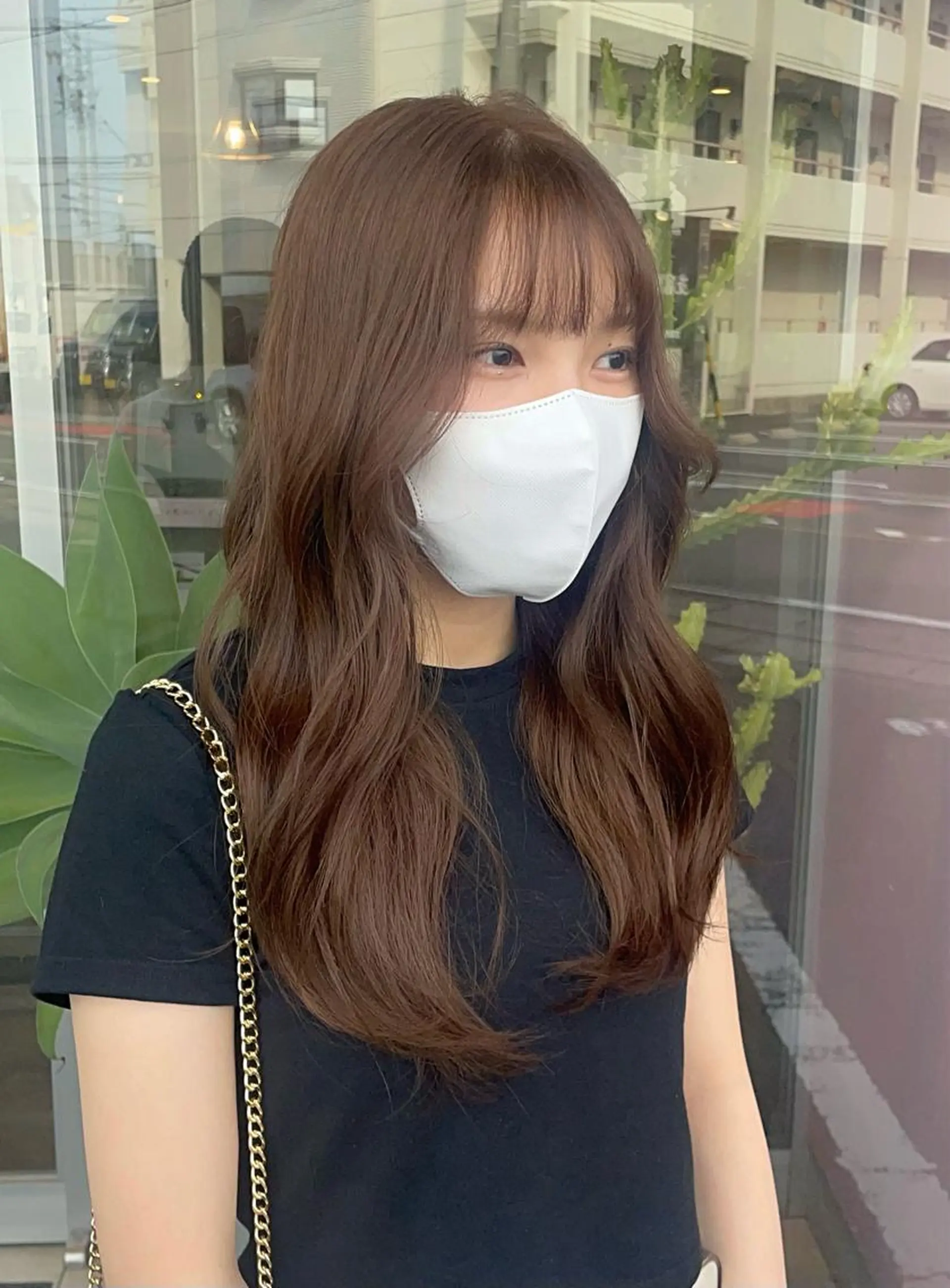 ロング カラー ブリーチ ケアブリーチ 透明感カラー ダブルカラー イヤリングカラー カット ヘアカラー トリートメント ひなた 艶カラー/渋谷のヘアスタイル