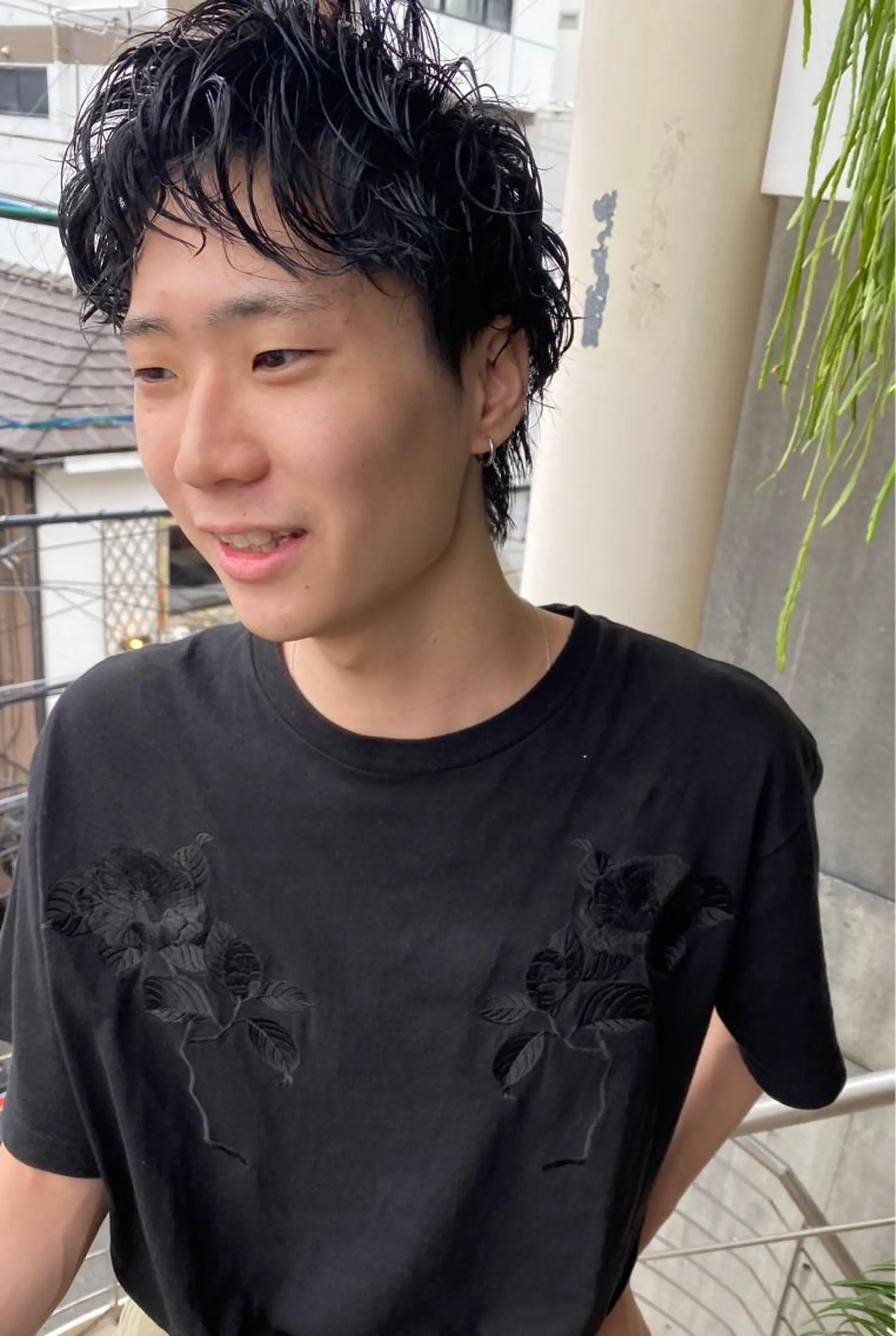 ショート パーマ カット パーマ トリートメント qiie/長友 インナーカラーのヘアスタイル