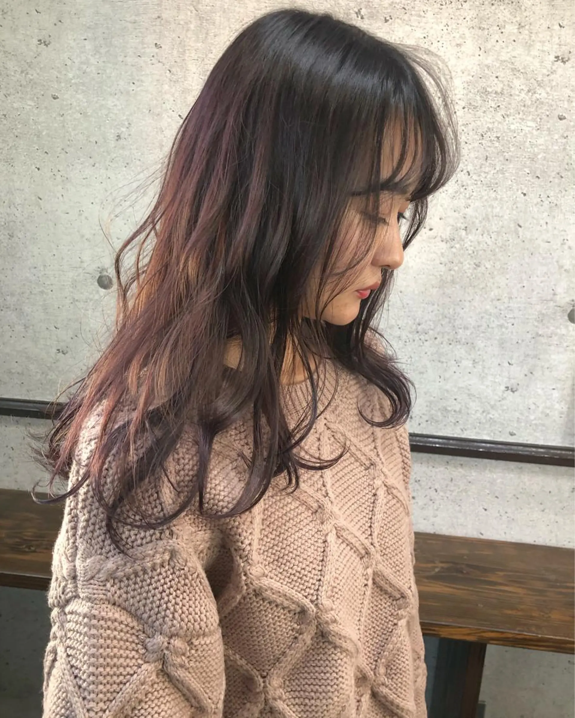 ミディアム カラー ブリーチ カット ヘアカラー 江原 彩華のヘアスタイル