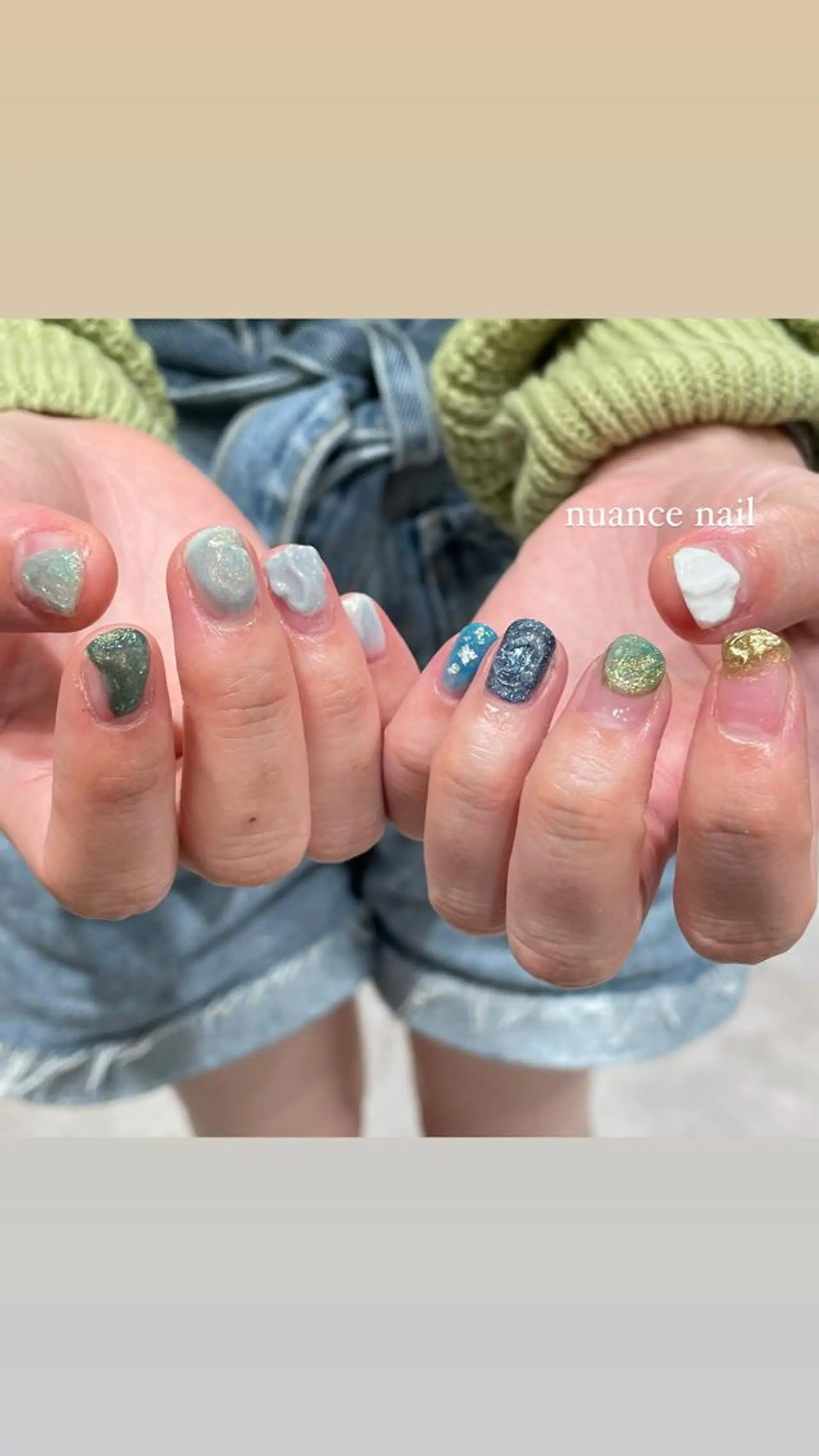 ネイル ハンドネイル 淡色ネイル 🎀moeのネイルデザイン
