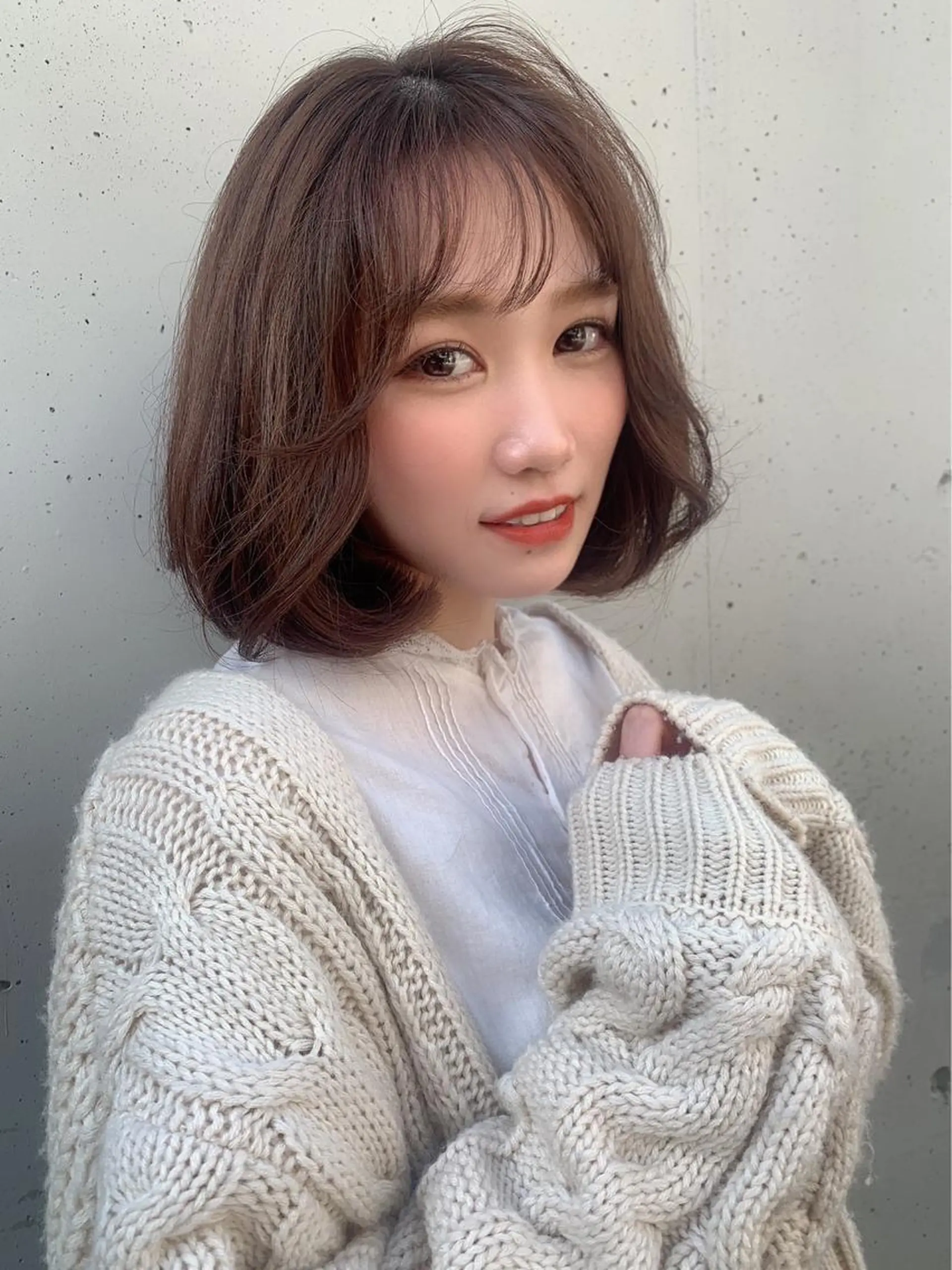 ミディアム カラー カット ヘアカラー トリートメント ヘッドスパ ヘアセット 透明感/オリーブ/ グレージュ/YUKAのヘアスタイル
