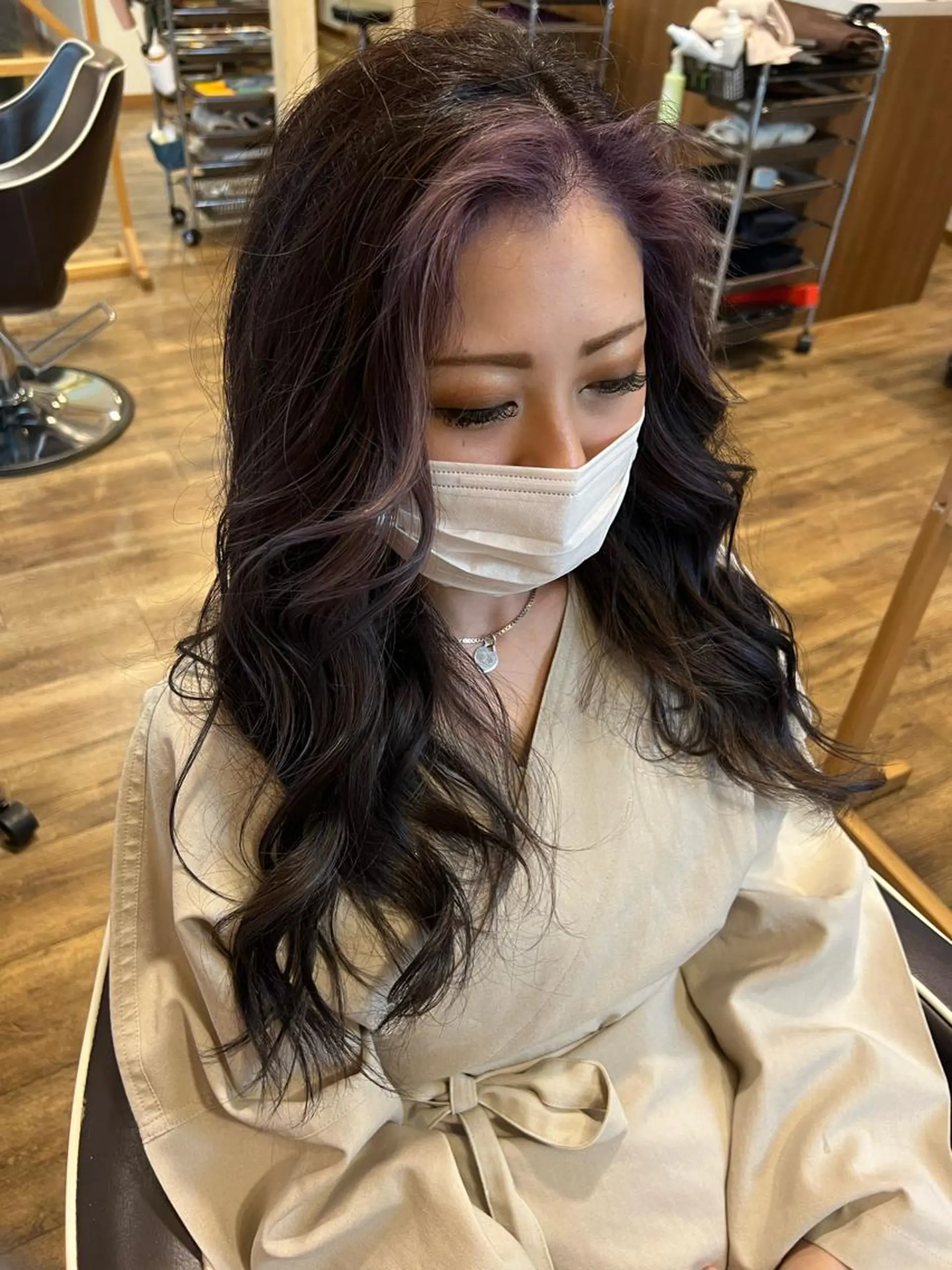 ロング カラー ヘアアレンジ ミストバング フェイスフレーミング カット ヘアカラー 🌻井上 マリー🌻のヘアスタイル