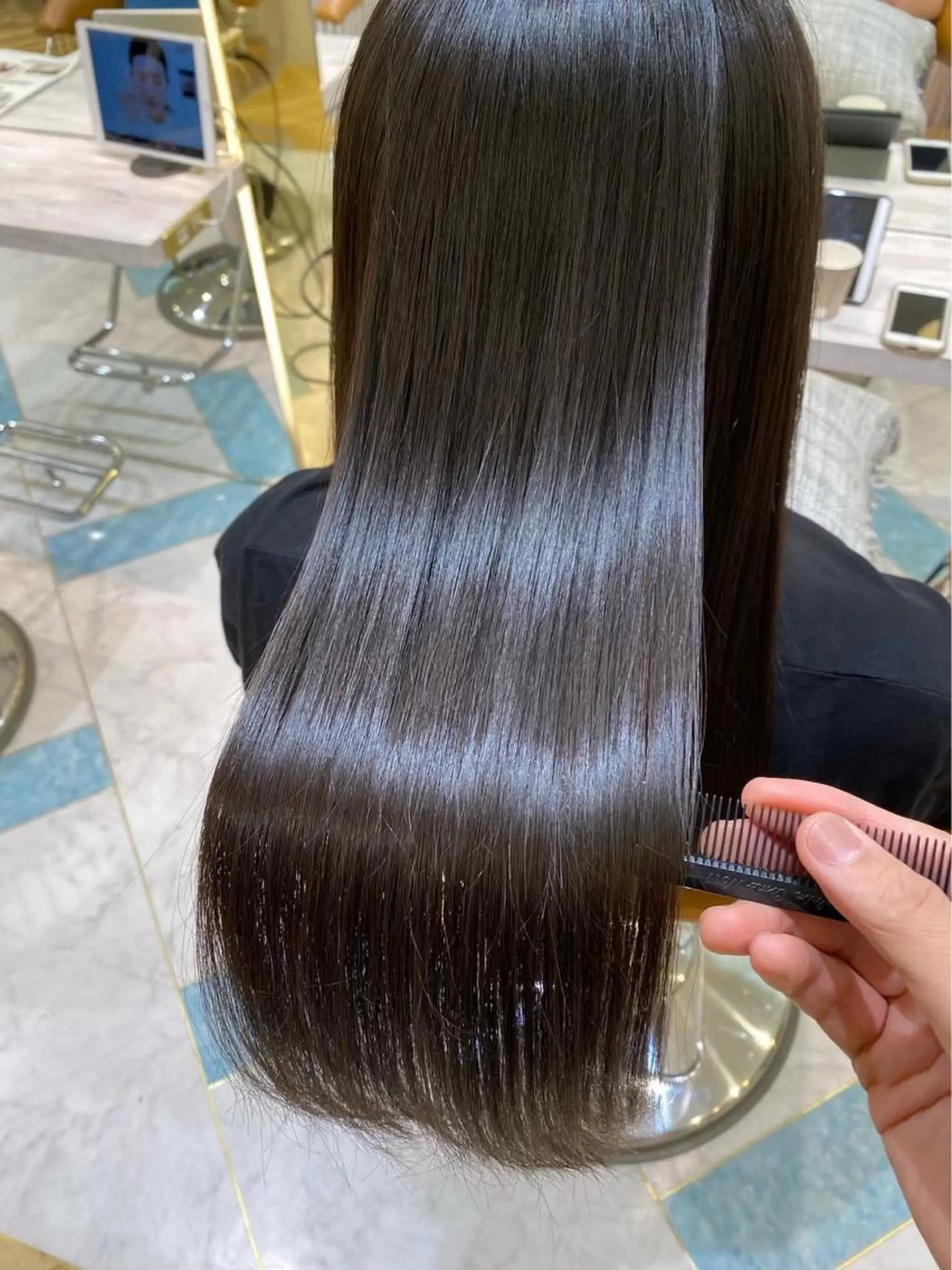 ロング カラー カット ヘアカラー 縮毛矯正 トリートメント レイヤー/韓国ヘア 縮毛矯正🫧鈴木颯のヘアスタイル