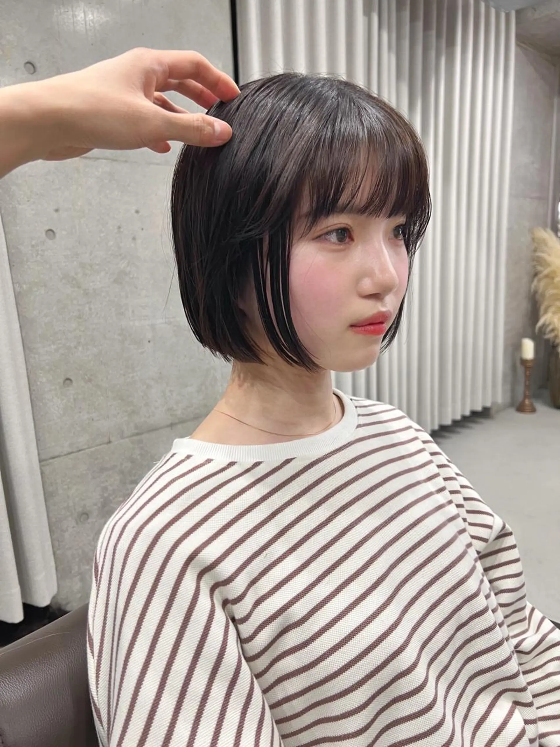 ショート カラー ボブパーマコテ巻き風 パーマNo1深江秀平のヘアスタイル